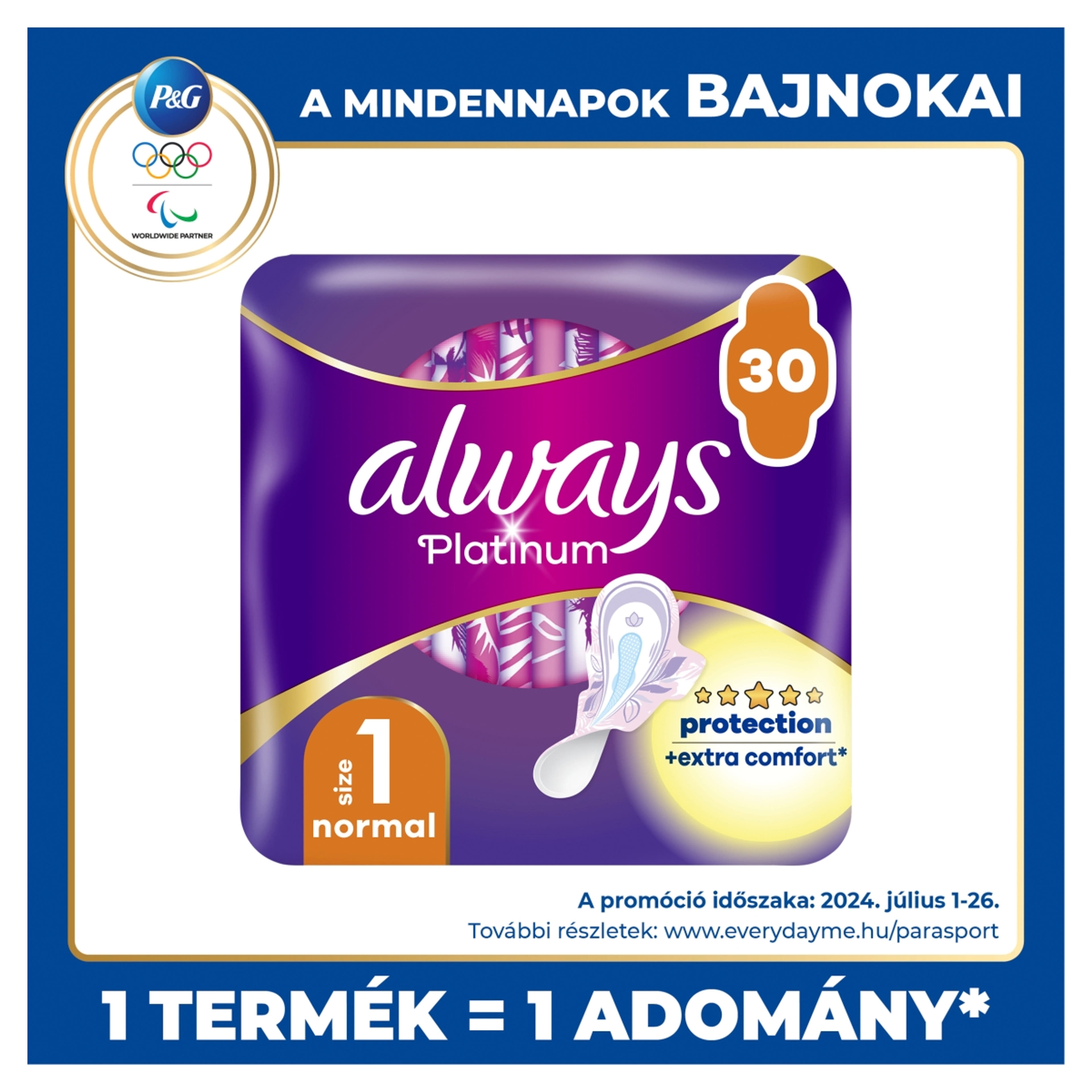 Always quattro ultra platinum normal egészségügyi betét - 30 db