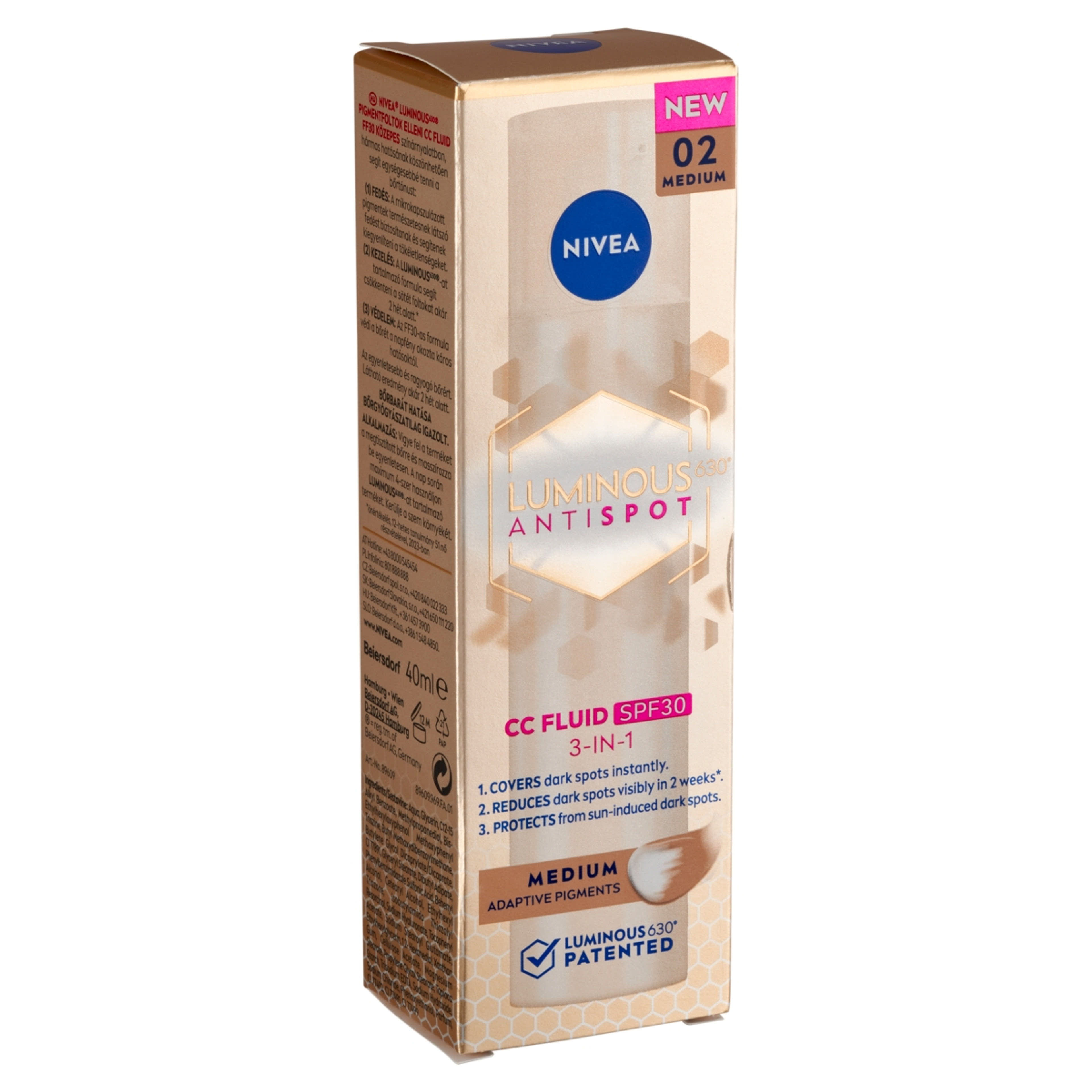 Nivea Luminous630 pigmentfoltok elleni CC fluid SPF30 /közepes árnyalat - 40 ml-3