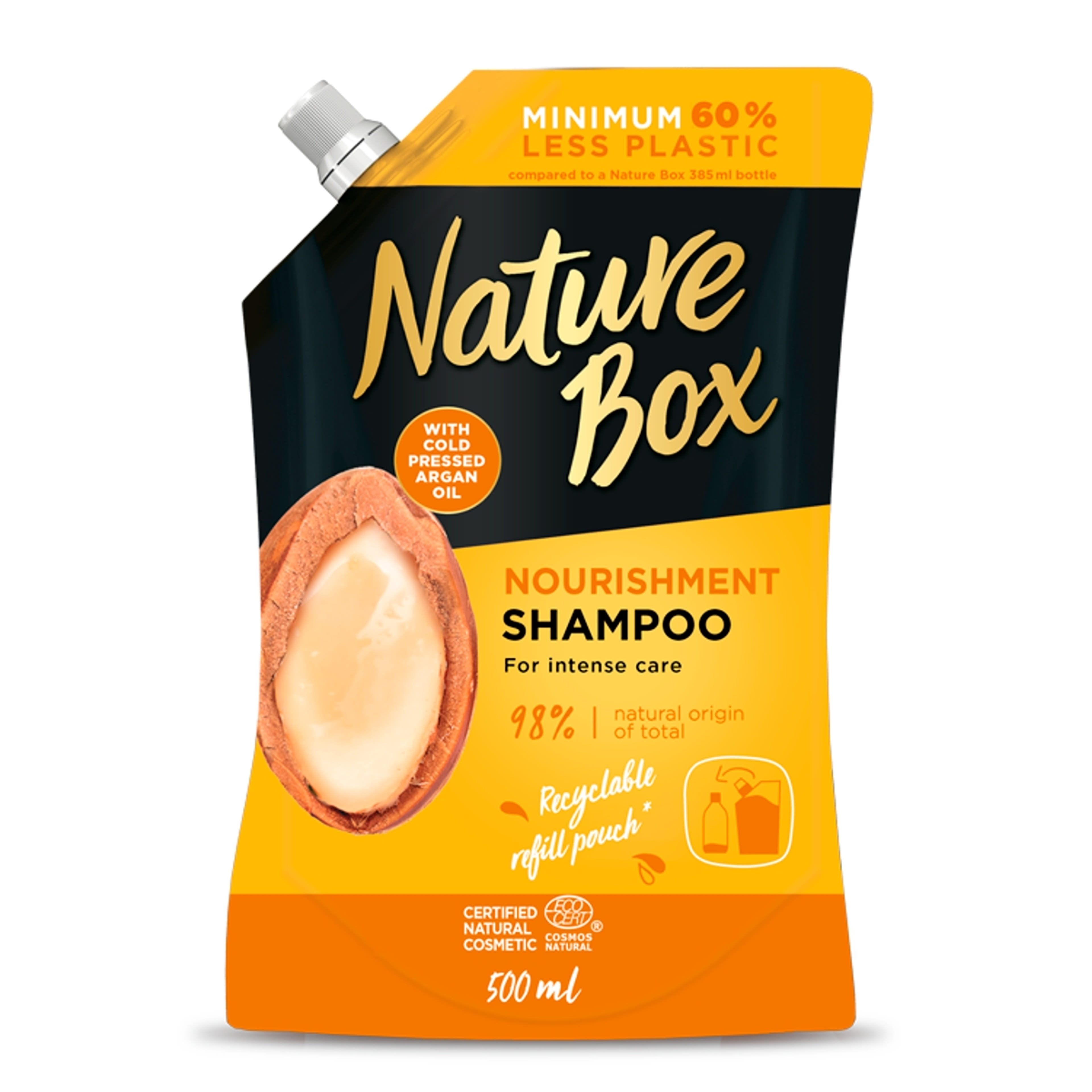 Nature Box sampon utántöltő, argán olaj - 500 ml