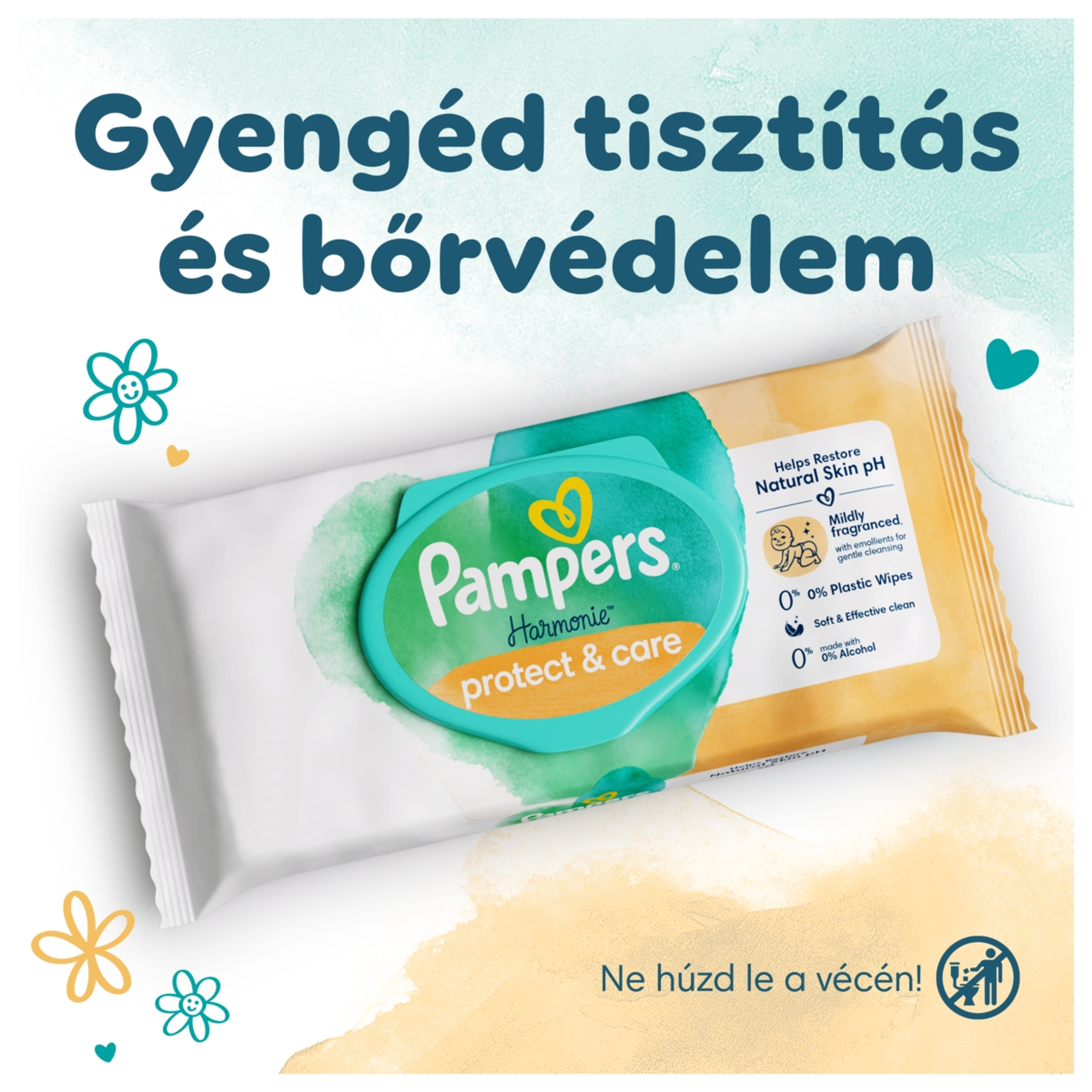 Pampers Harmonie Protect & Care Nedves törlőkendő - 44 db-2
