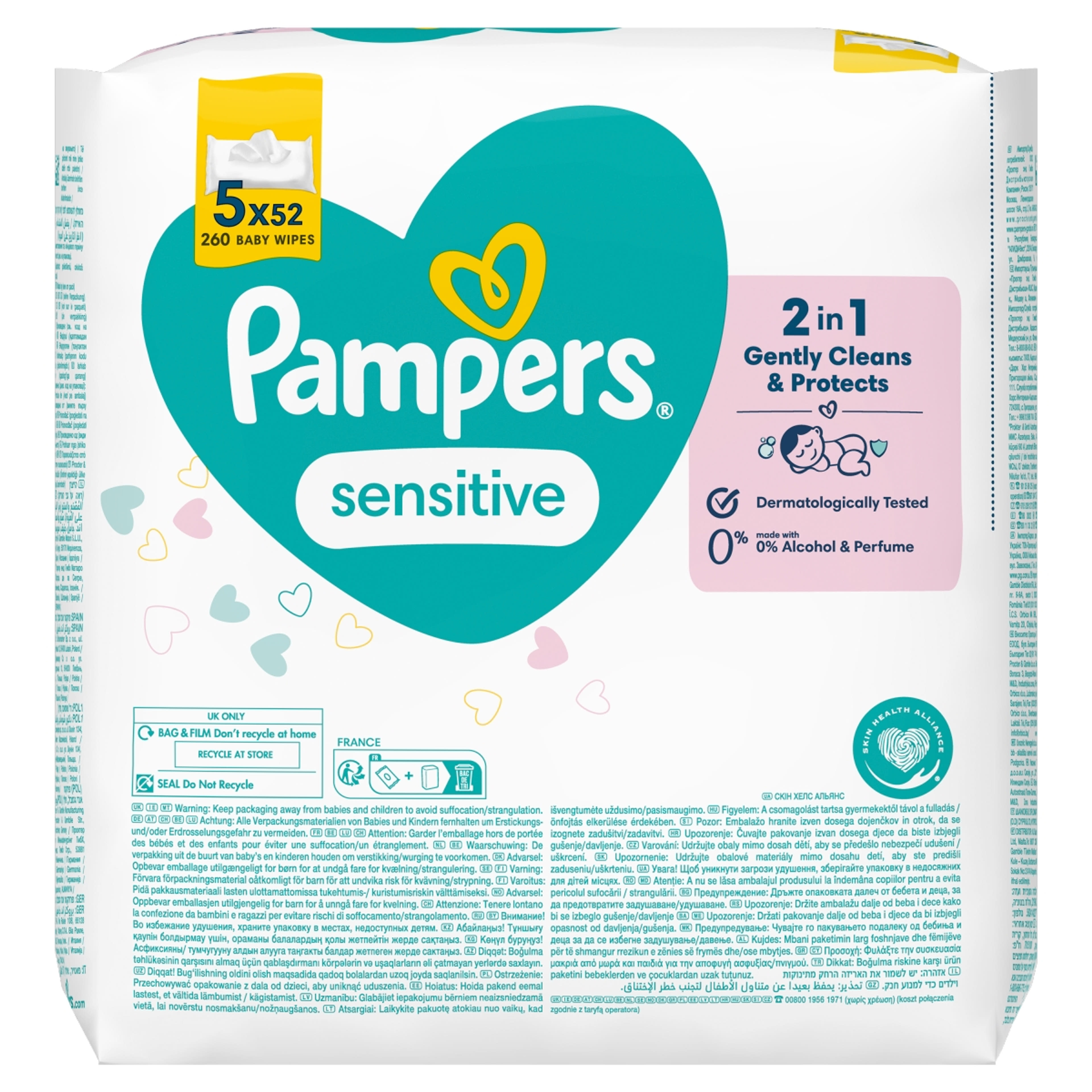 Pampers Sensitive törlőkendő - 260 db-2