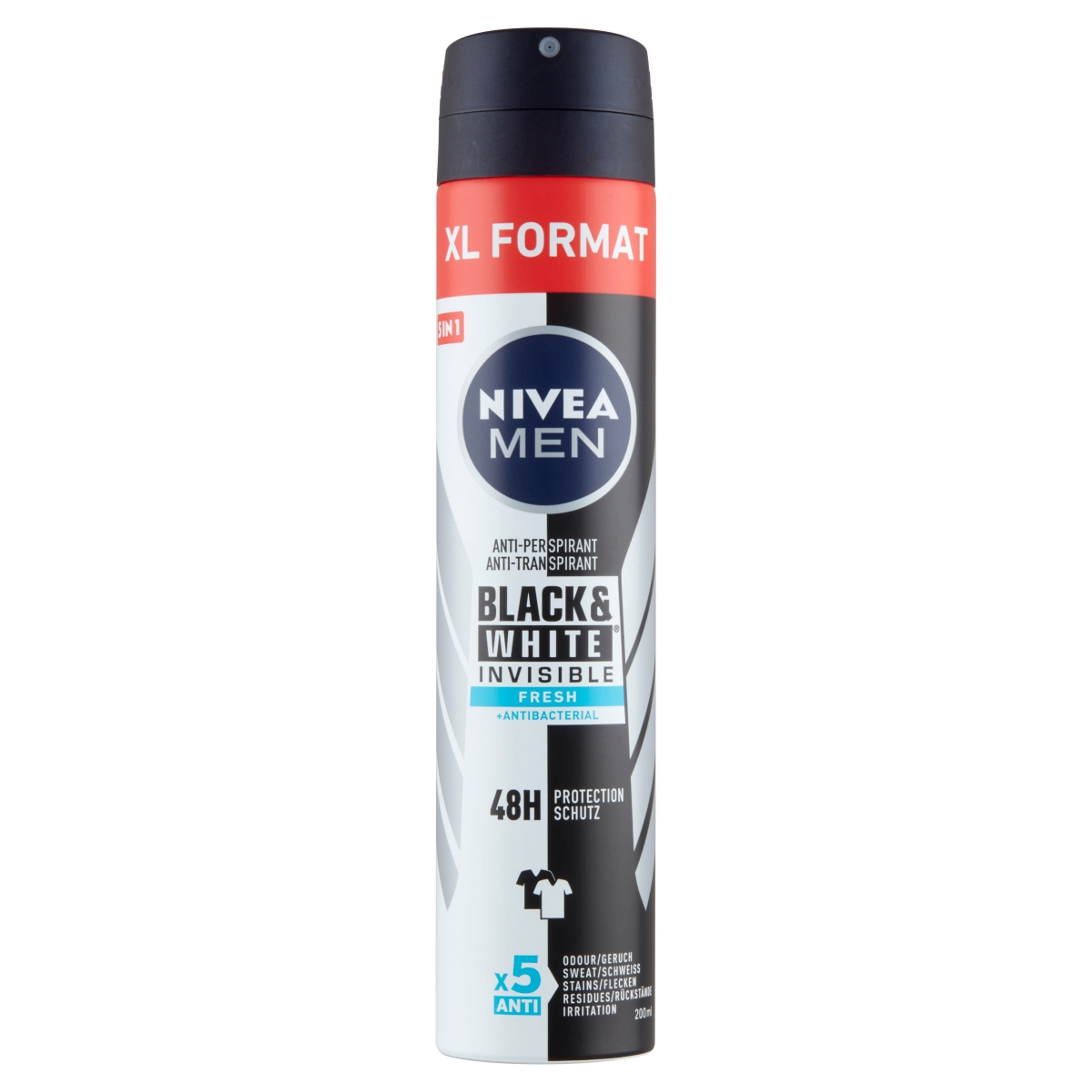 Nivea Men Black & White Invisible Fresh izzadásgátló dezodor - 200 ml-1