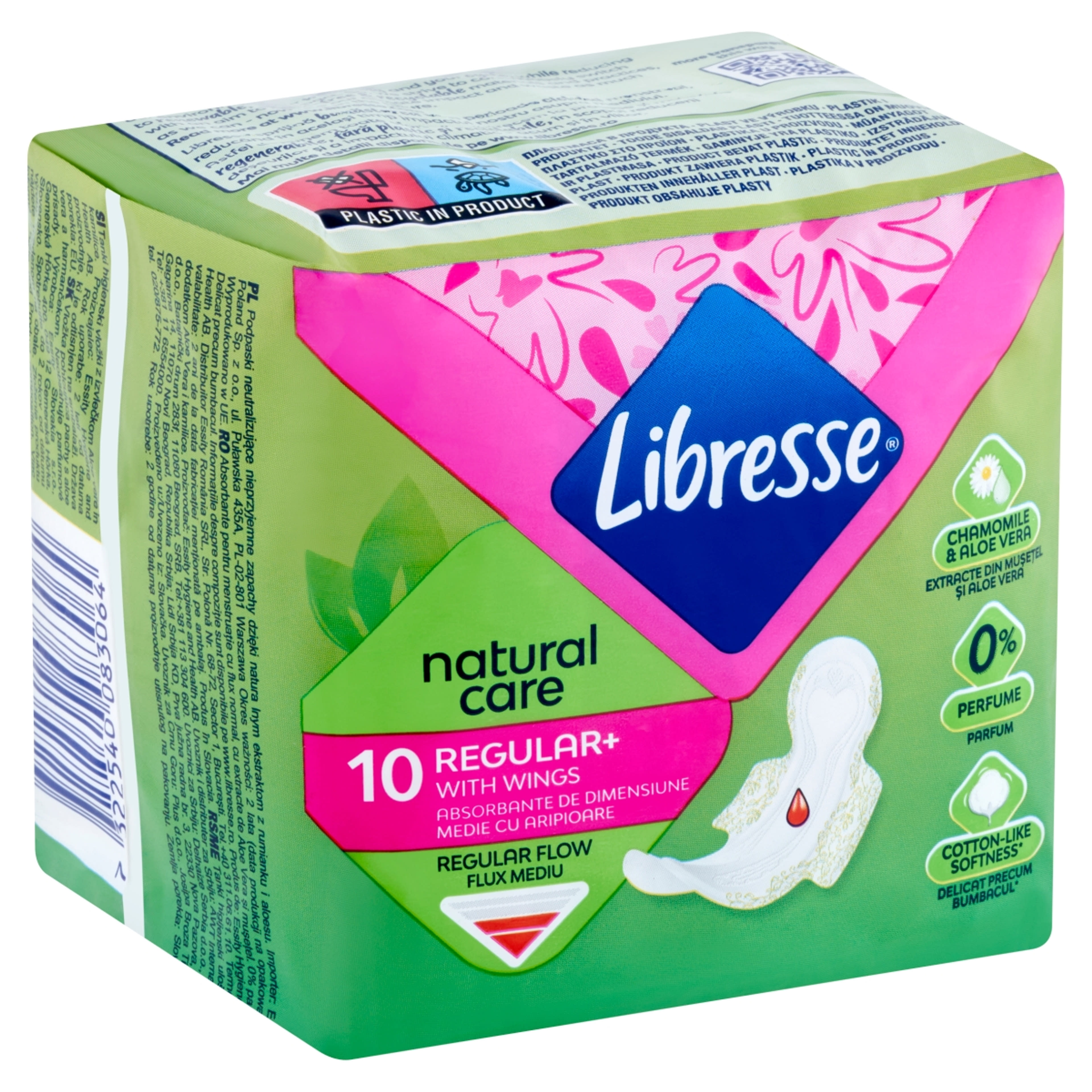 Libresse Regular+ Natural Care egészségügyi betét - 10 db-2
