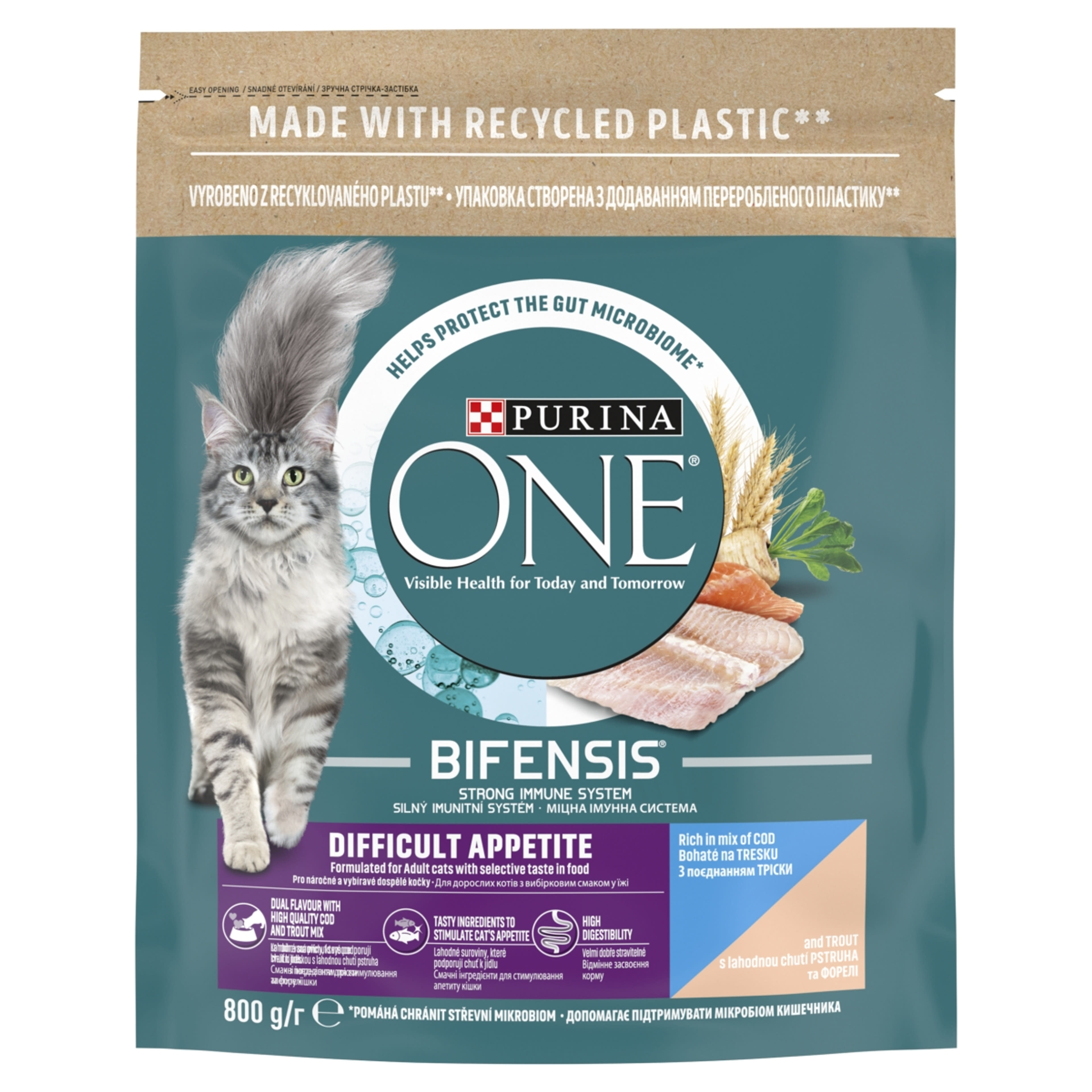 Purina One Bifensis szárazeledel macskáknak tőkehallal, pisztránggal - 800 g-1