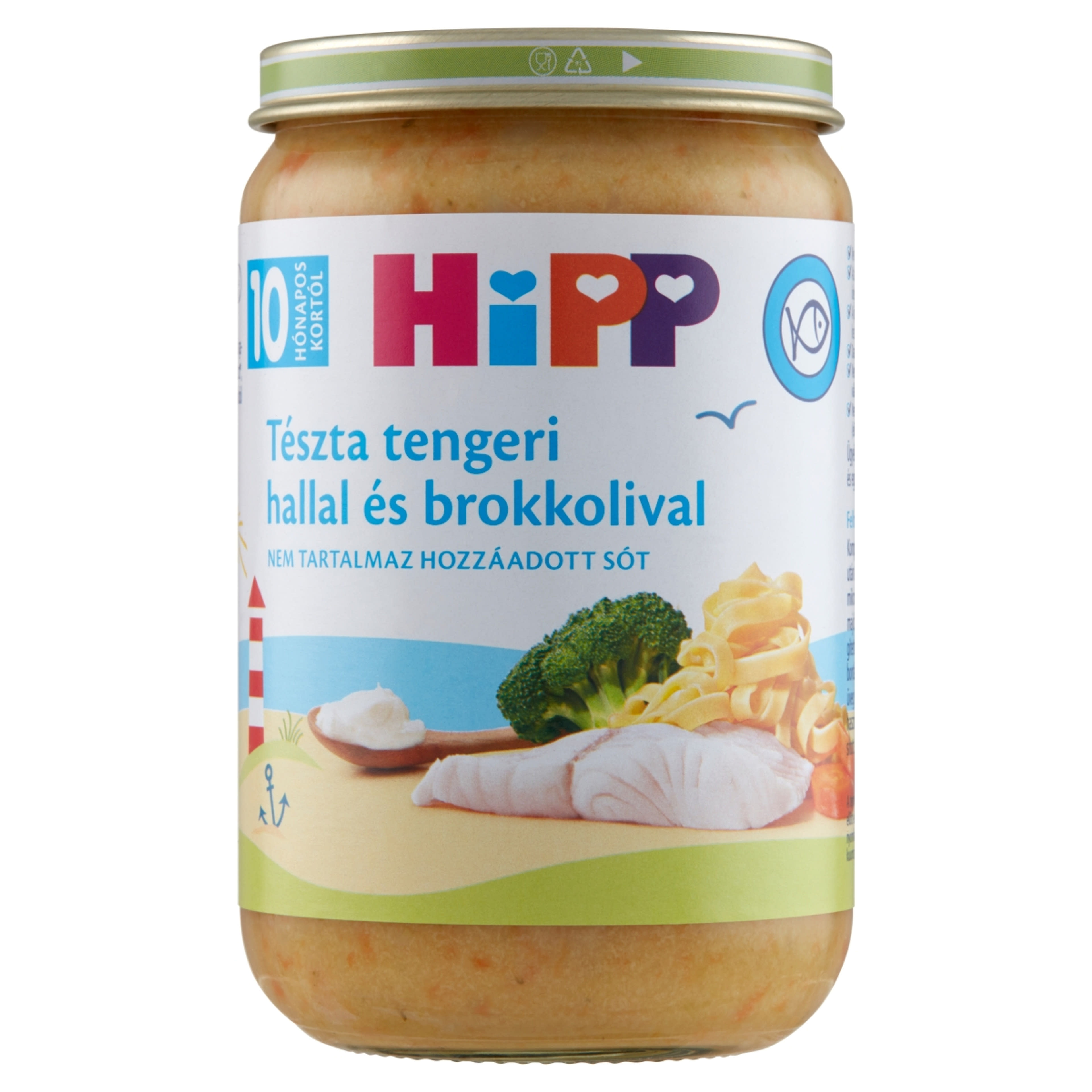 Hipp Bébiétel Tagliatelle Hal Brokkoli Ízesítéssel 10 Hónapos Kortól - 220 g-1