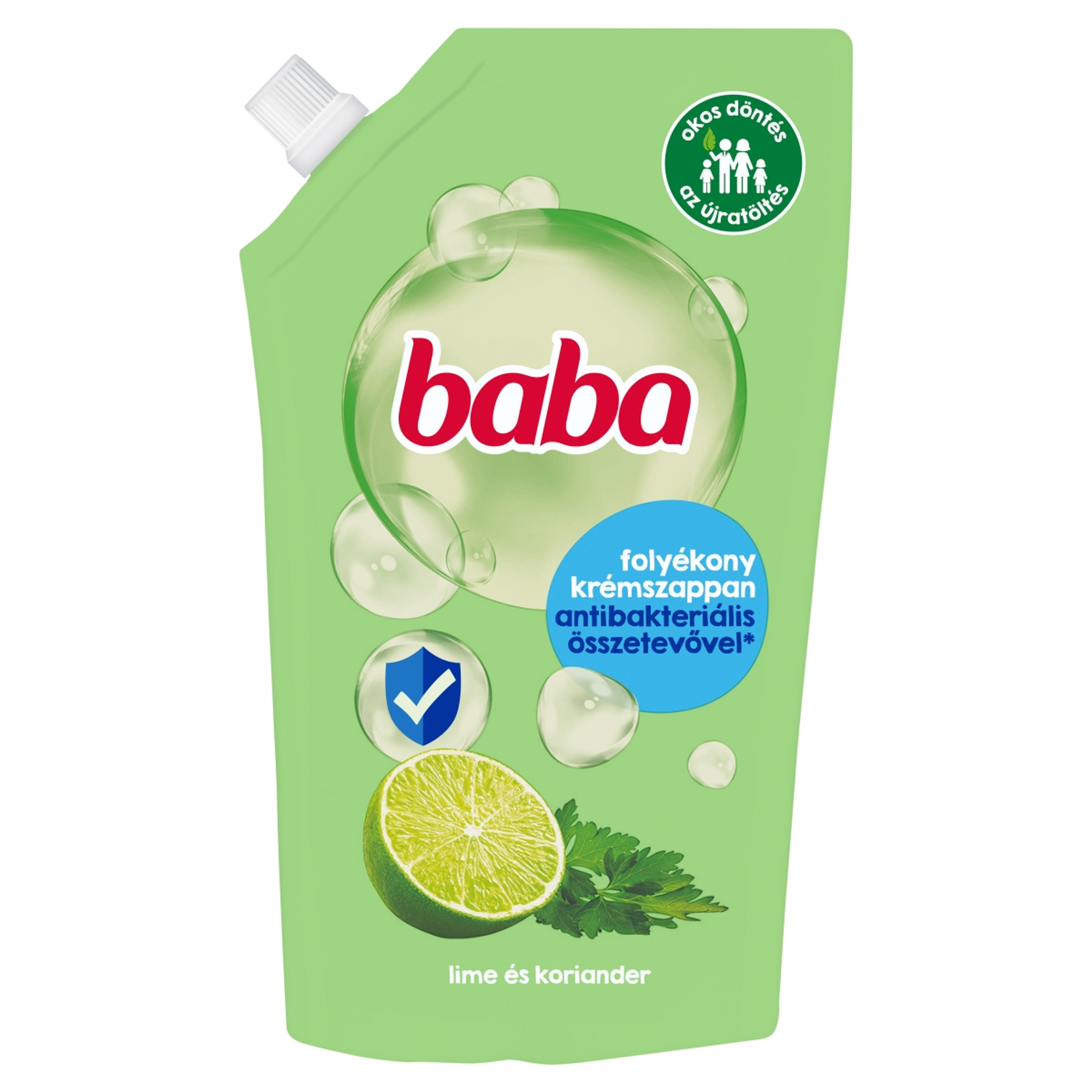 Baba folyékony szappan utántöltő antibakteriális, lime - 500 ml