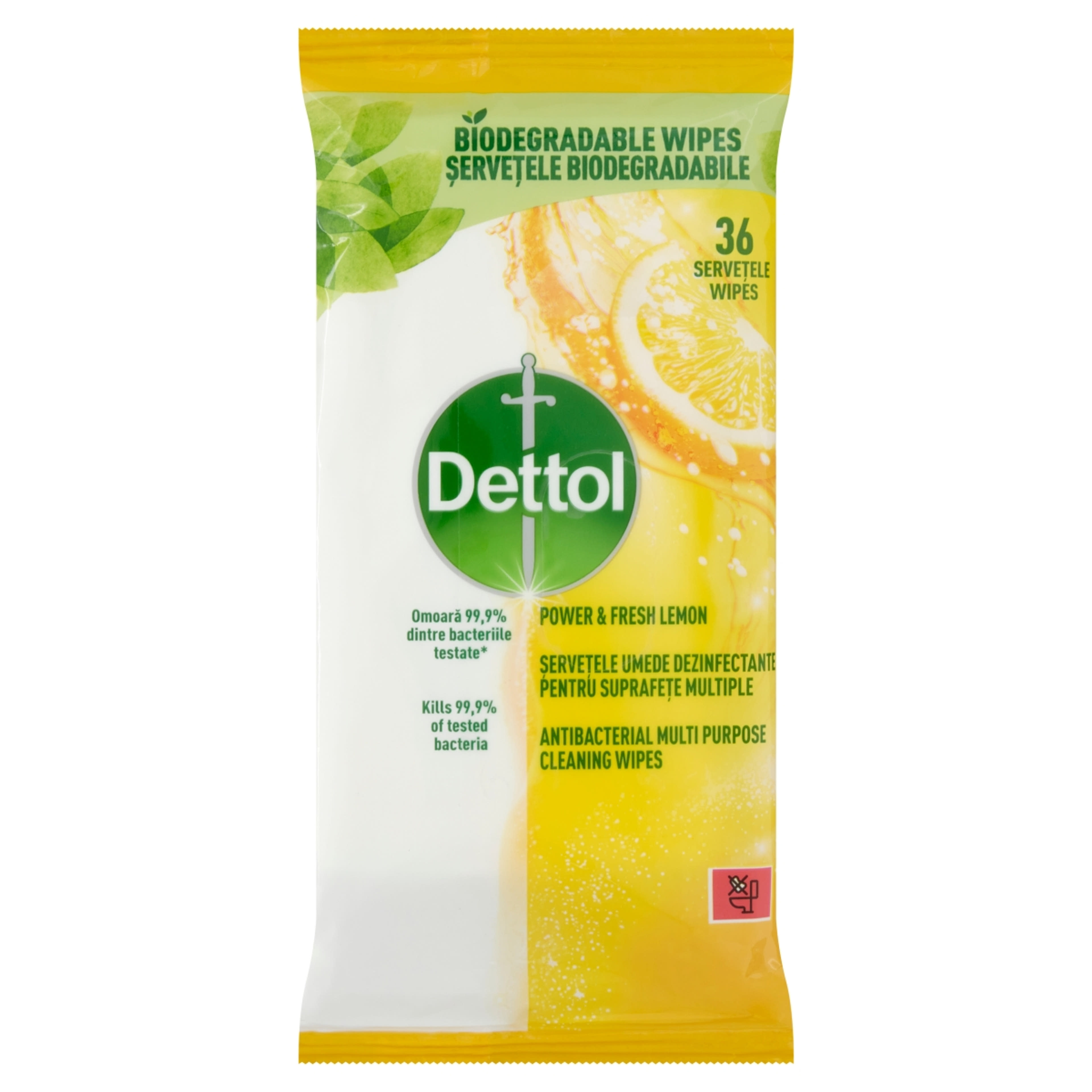 Dettol Power&Fresh univerzális törlőkendő, citrom-lime - 36 db-1