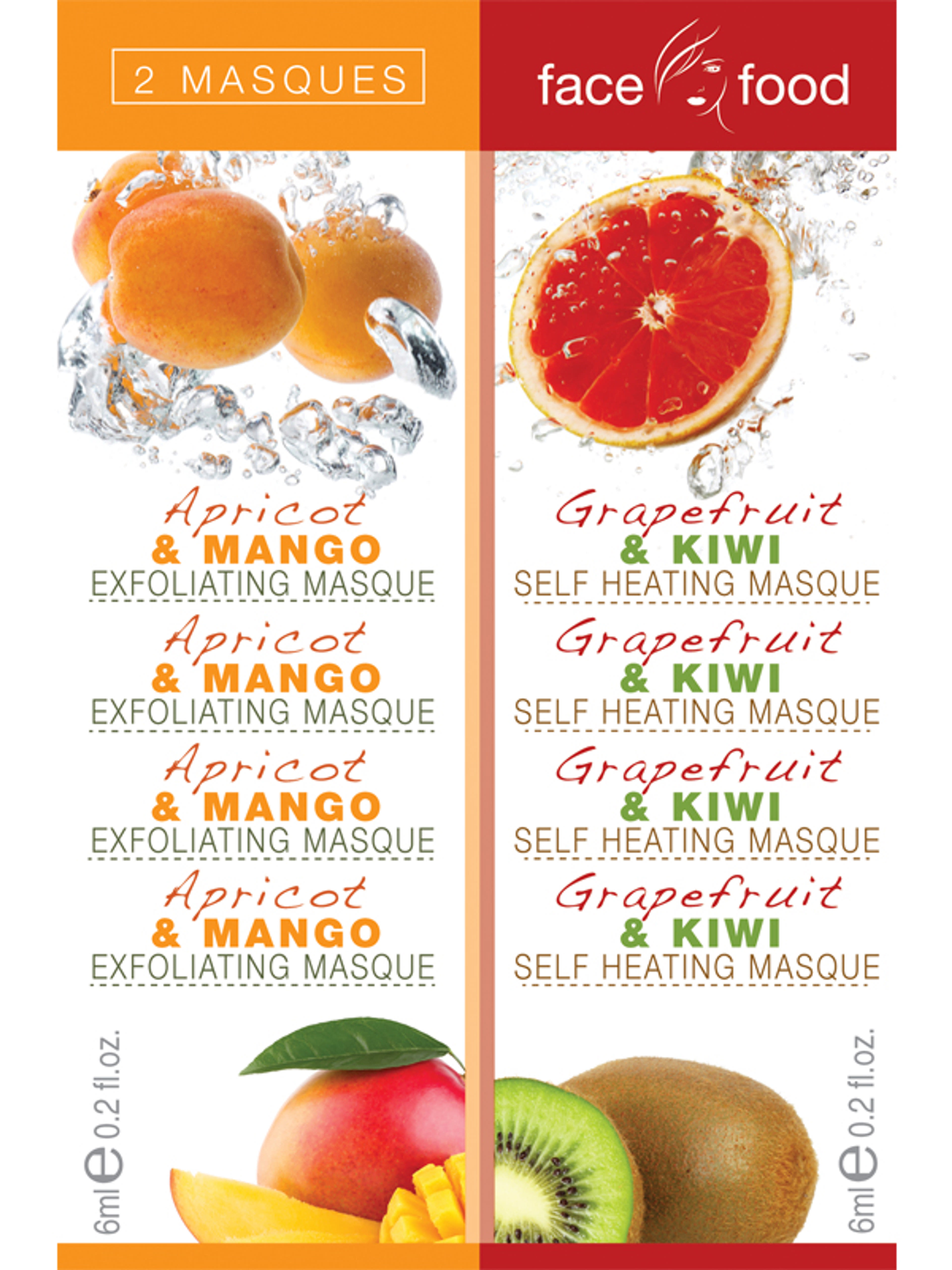 7th Heaven F.F.S arcmaszk, baranck&mangó, grapefruit&kiwi 2x6 ml - 12 ml