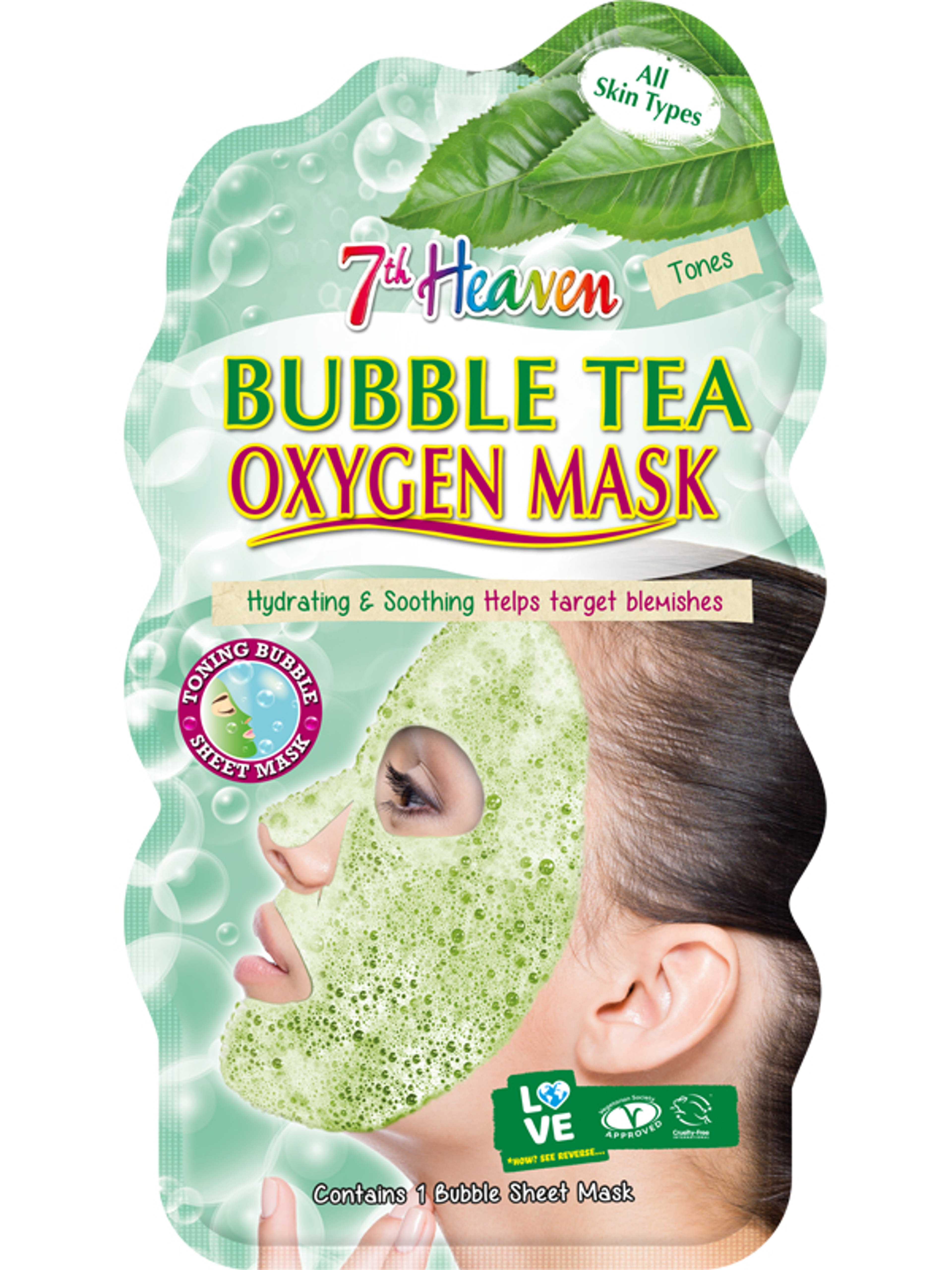 7th Heaven zöld tea buborék szövet maszk - 1 db