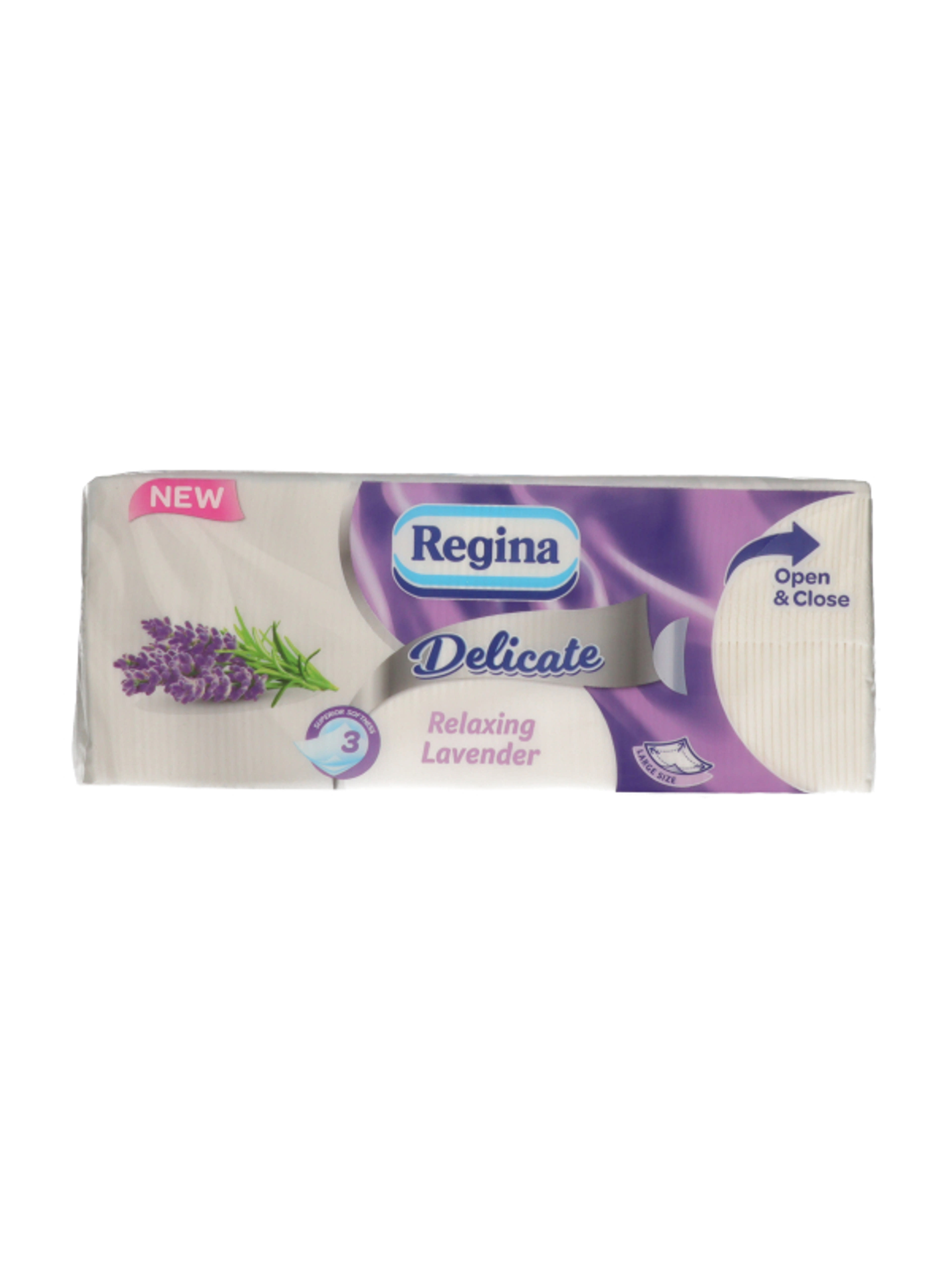 Regina Delicate Levendula papírzsebkendő 3 rétegű - 90 db-2