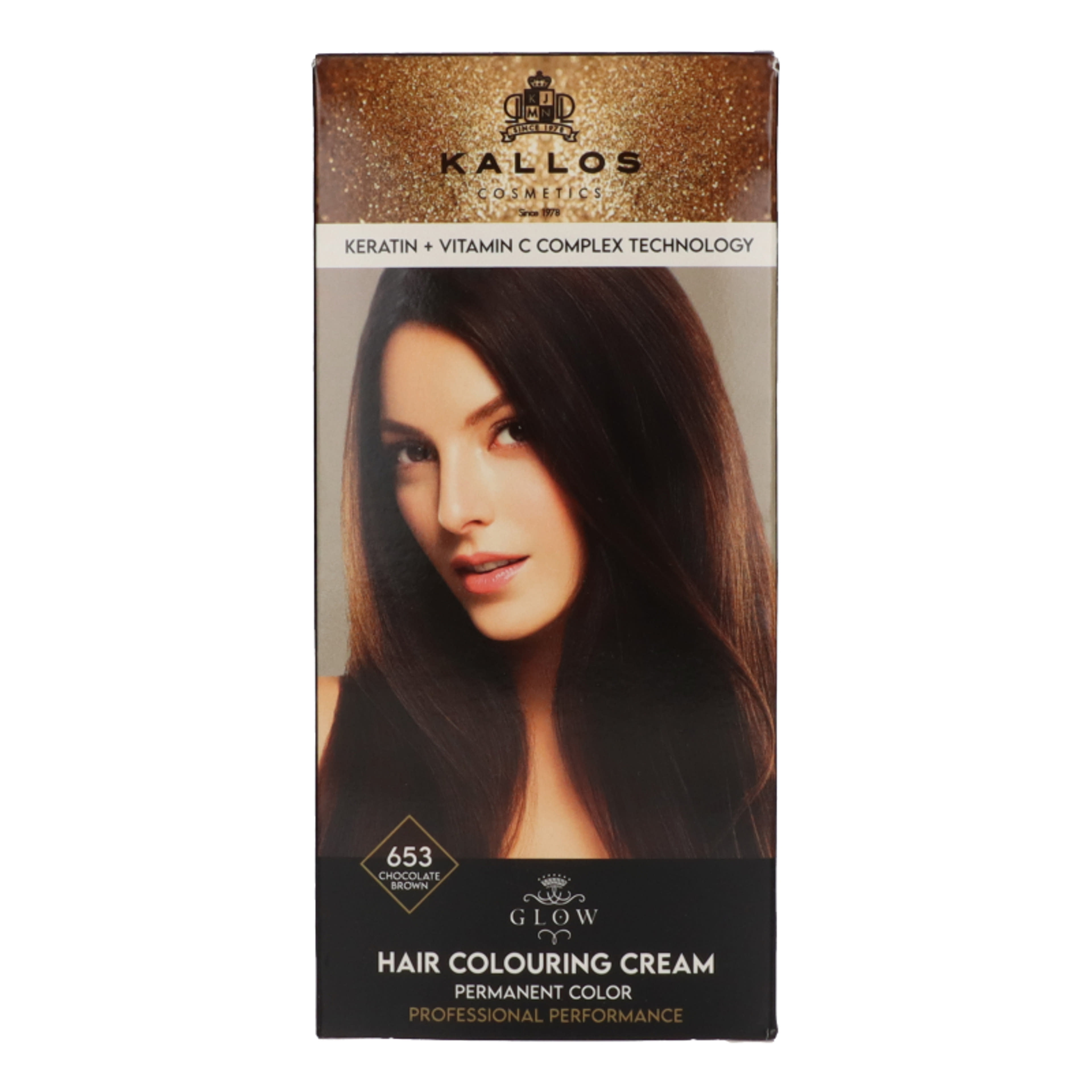 Kallos Glow tartós krémhajfesték /653 csokoládé barba - 1 db