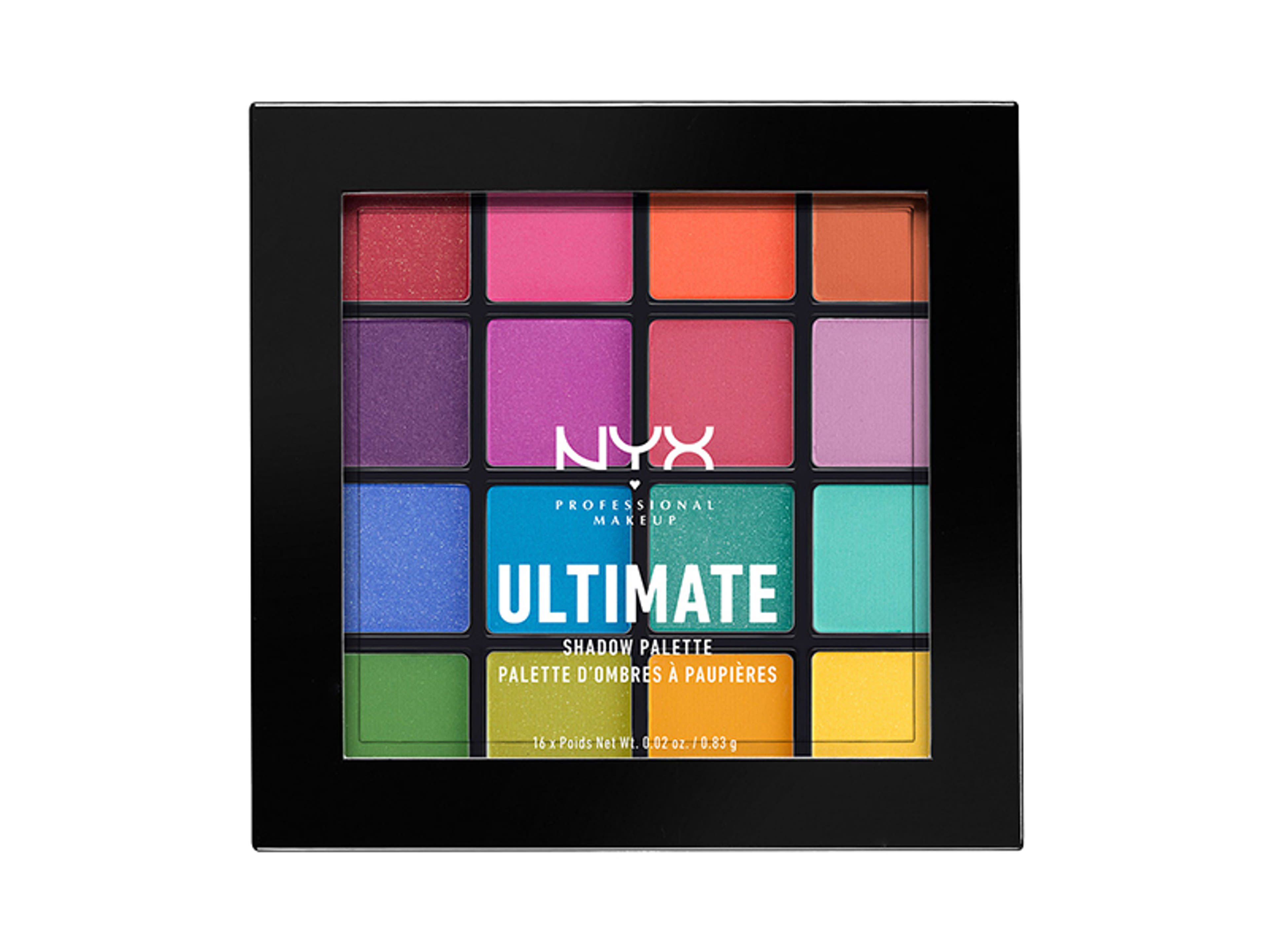 NYX Professional Makeup Ultimate Shadow Palette szemhéjpúder paletta, Brights - 1 db-1