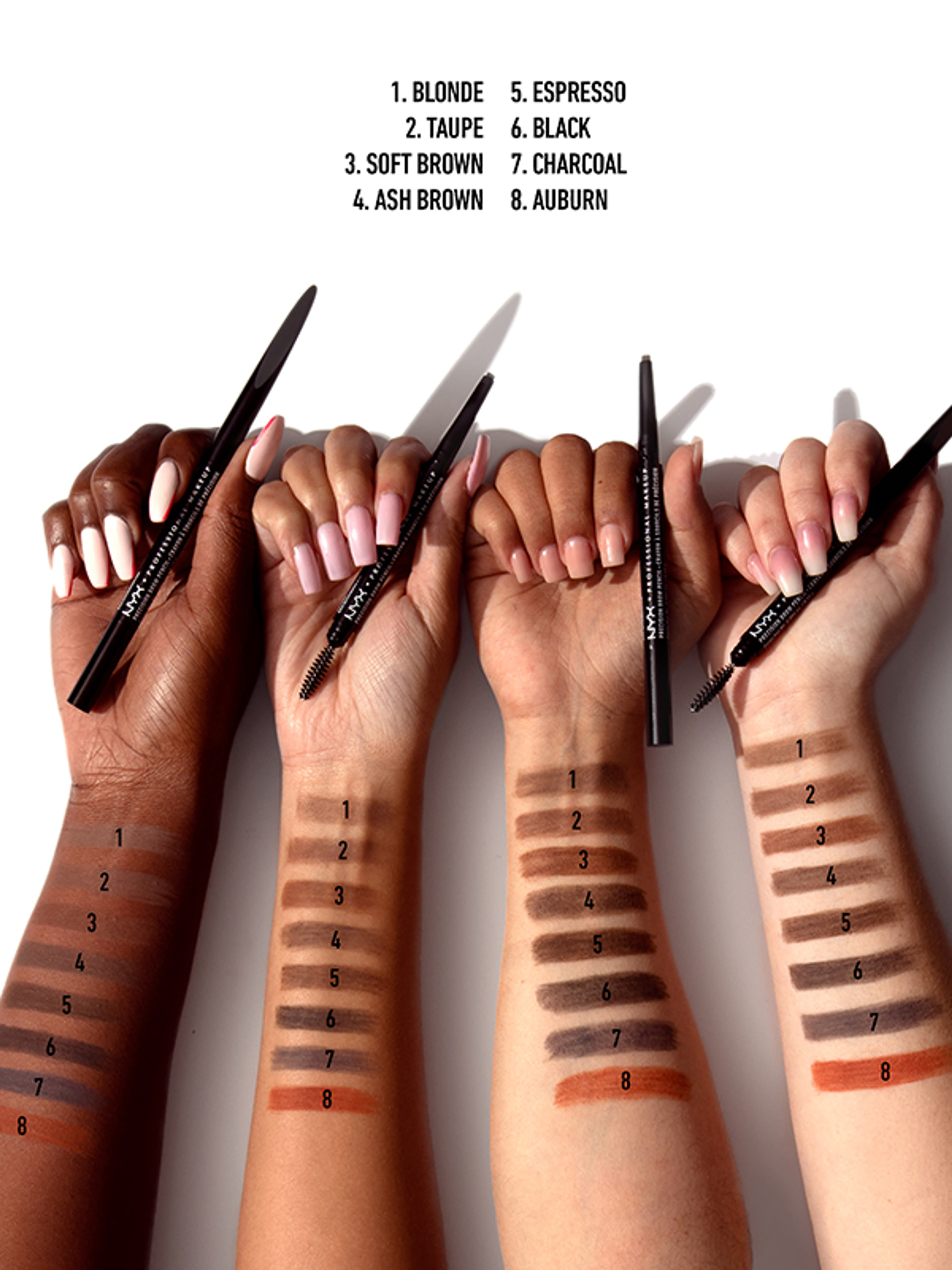 NYX Professional Makeup kétvégű szemöldökceruza /Auburn - 1 db-8