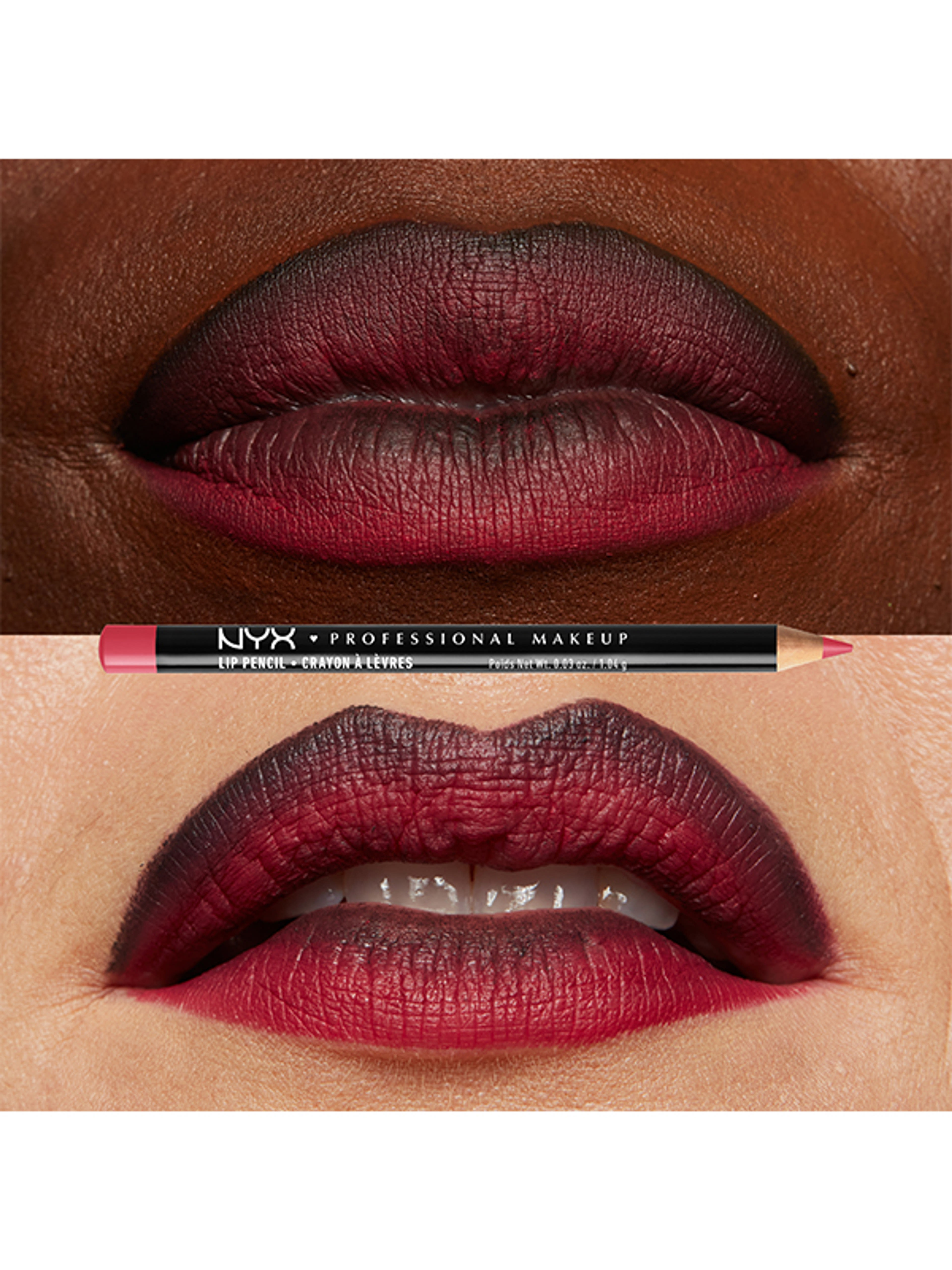 NYX Professional Makeup Slim Lip Pencil szájkontúr ceruza /Red - 1 db-7