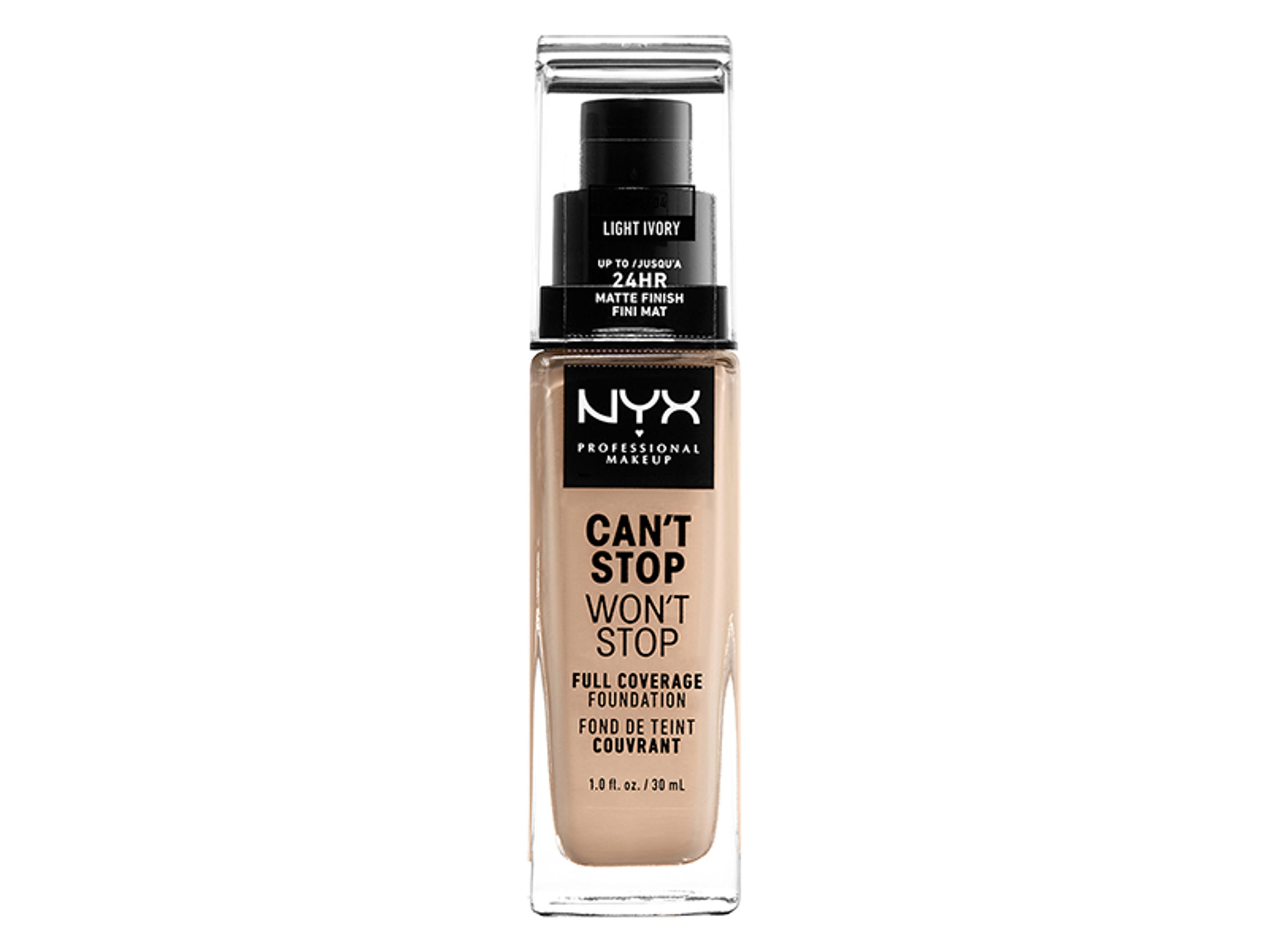 NYX Professional Makeup Can’t Stop Won’t Stop Foundation alapozó, Light Ivory - 1 db-1