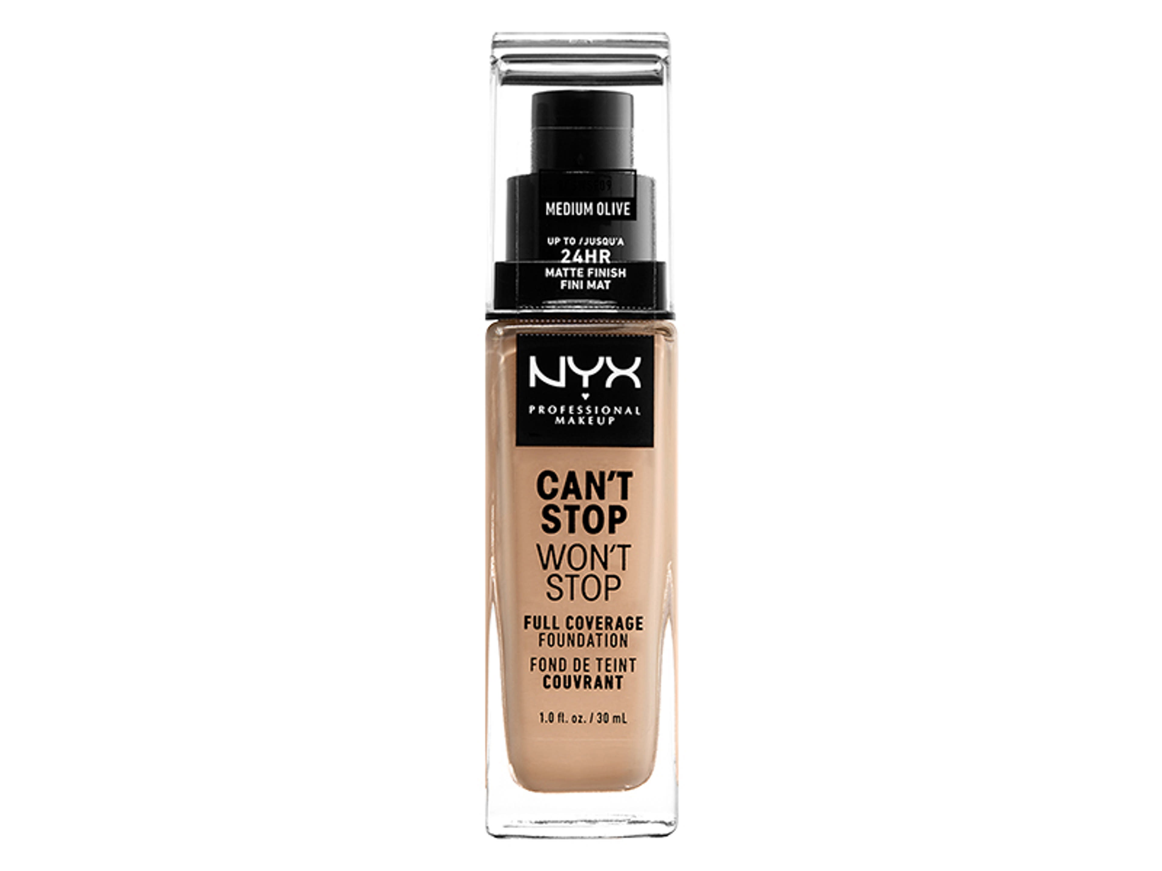 NYX Professional Makeup Can’t Stop Won’t Stop Foundation alapozó, Medium Olive - 1 db-1