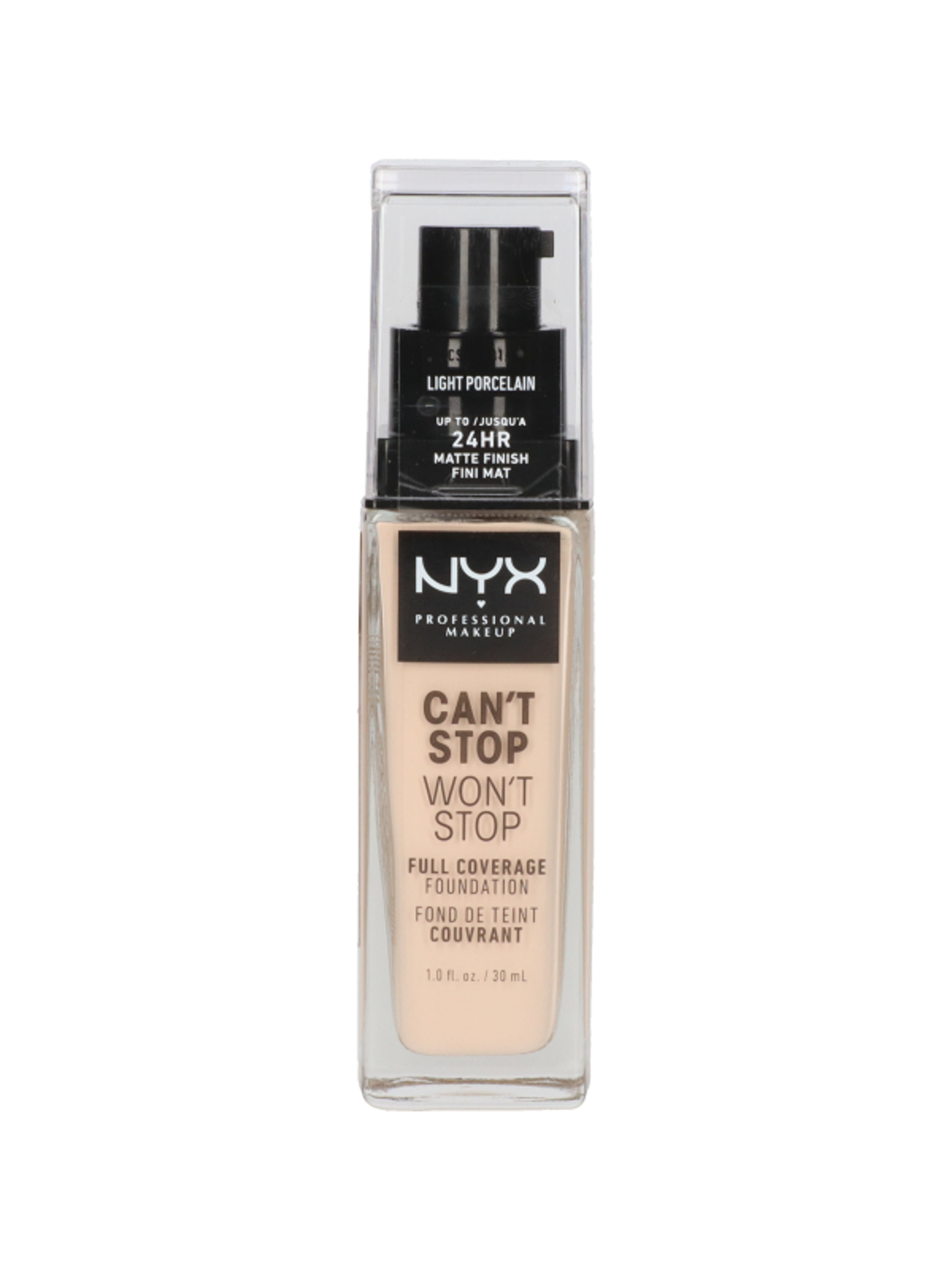 NYX Professional Makeup Can’t Stop Won’t Stop Foundation alapozó, Light Porcelain - 1 db-5