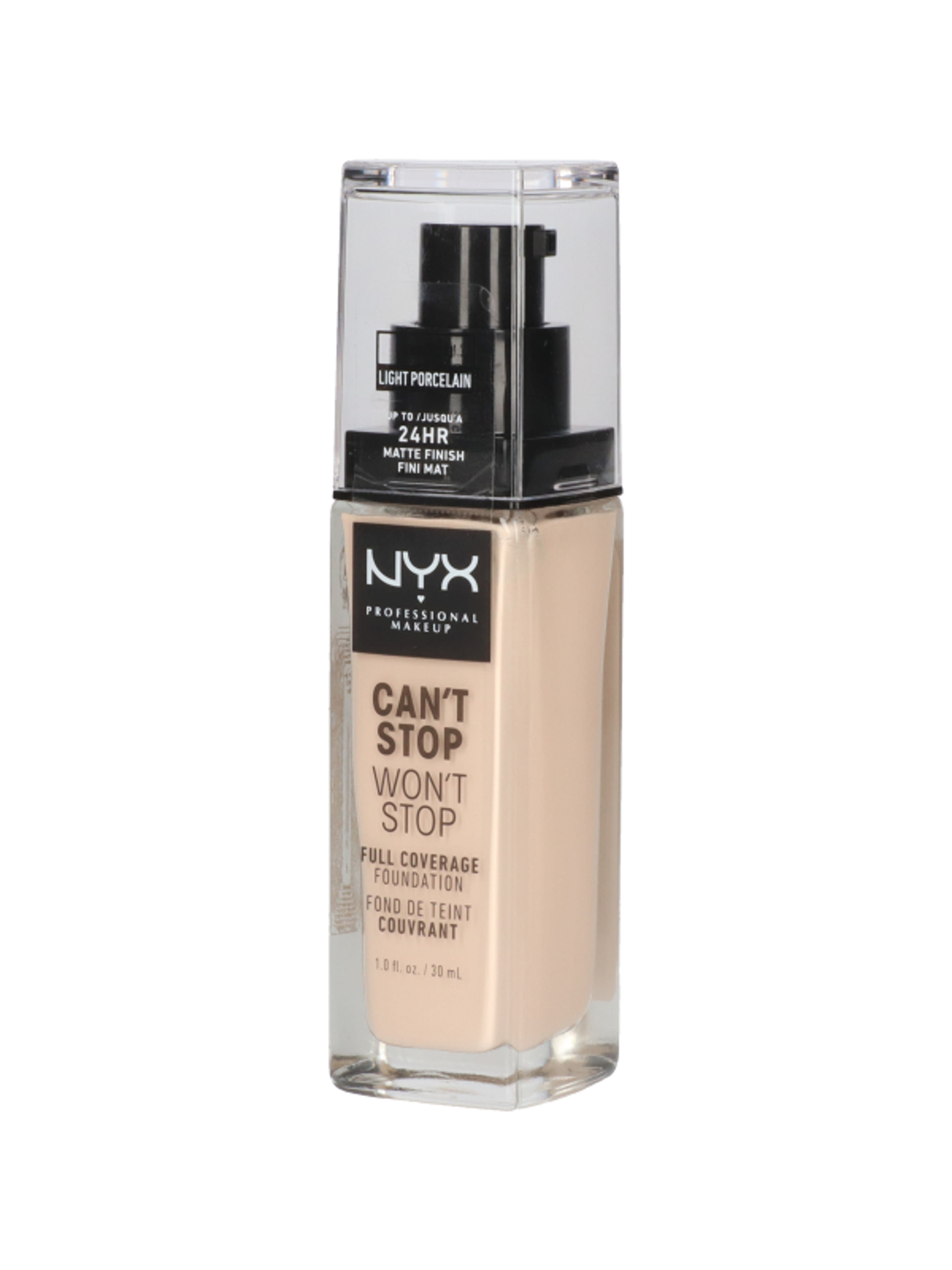 NYX Professional Makeup Can’t Stop Won’t Stop Foundation alapozó, Light Porcelain - 1 db-6