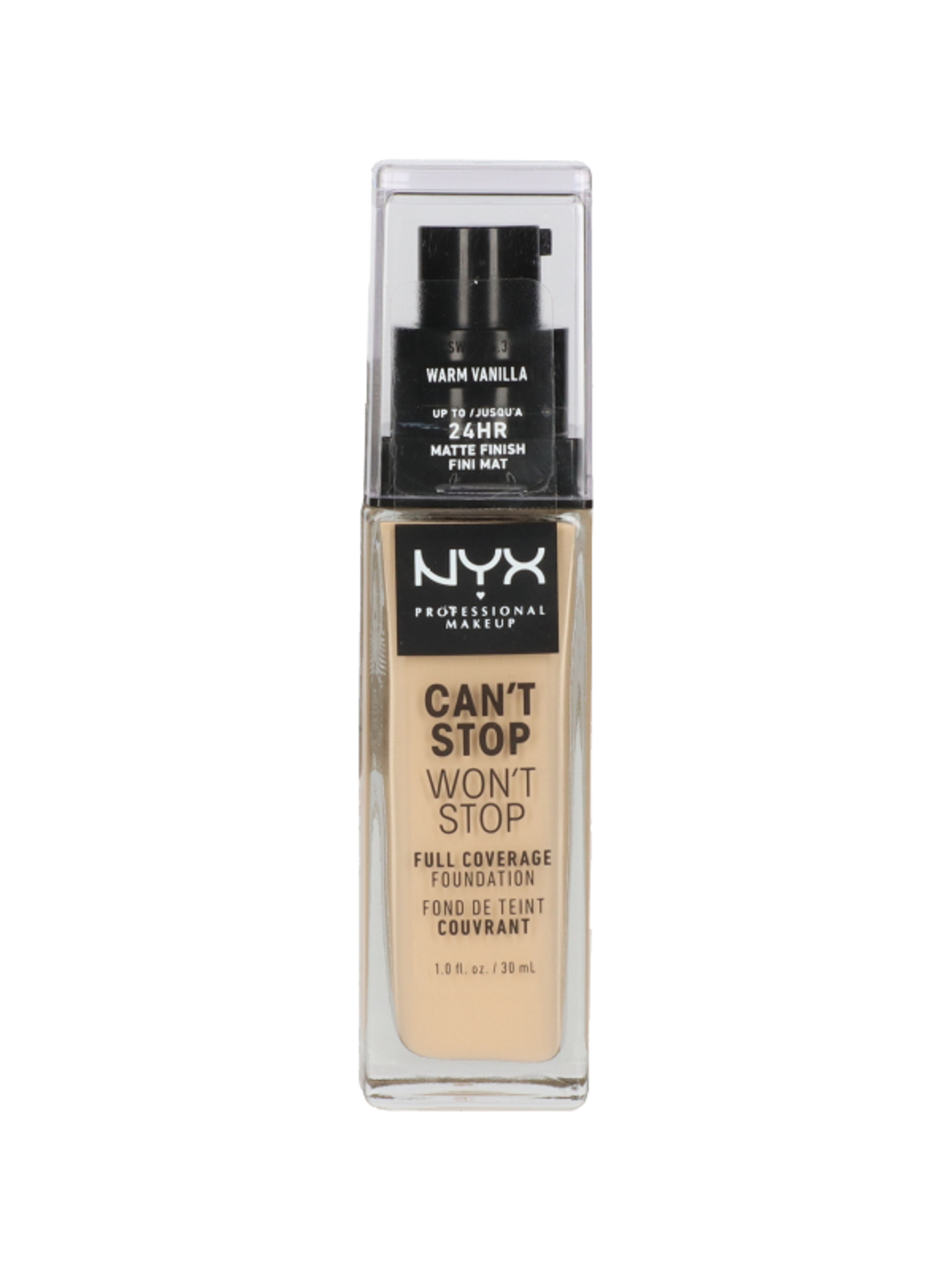NYX Professional Makeup Can’t Stop Won’t Stop Foundation alapozó, Warm Vanilla - 1 db-5