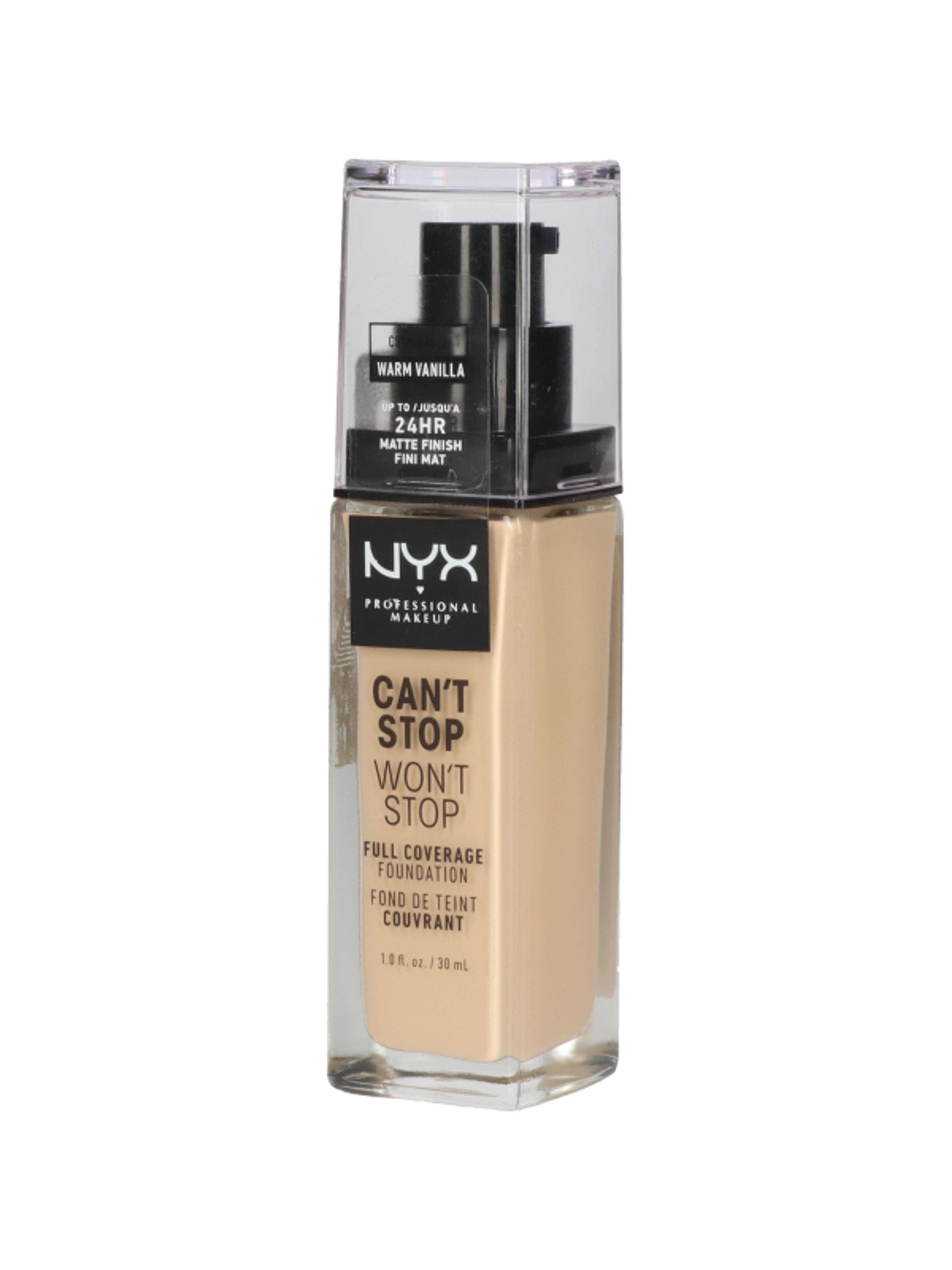 NYX Professional Makeup Can’t Stop Won’t Stop Foundation alapozó, Warm Vanilla - 1 db-6