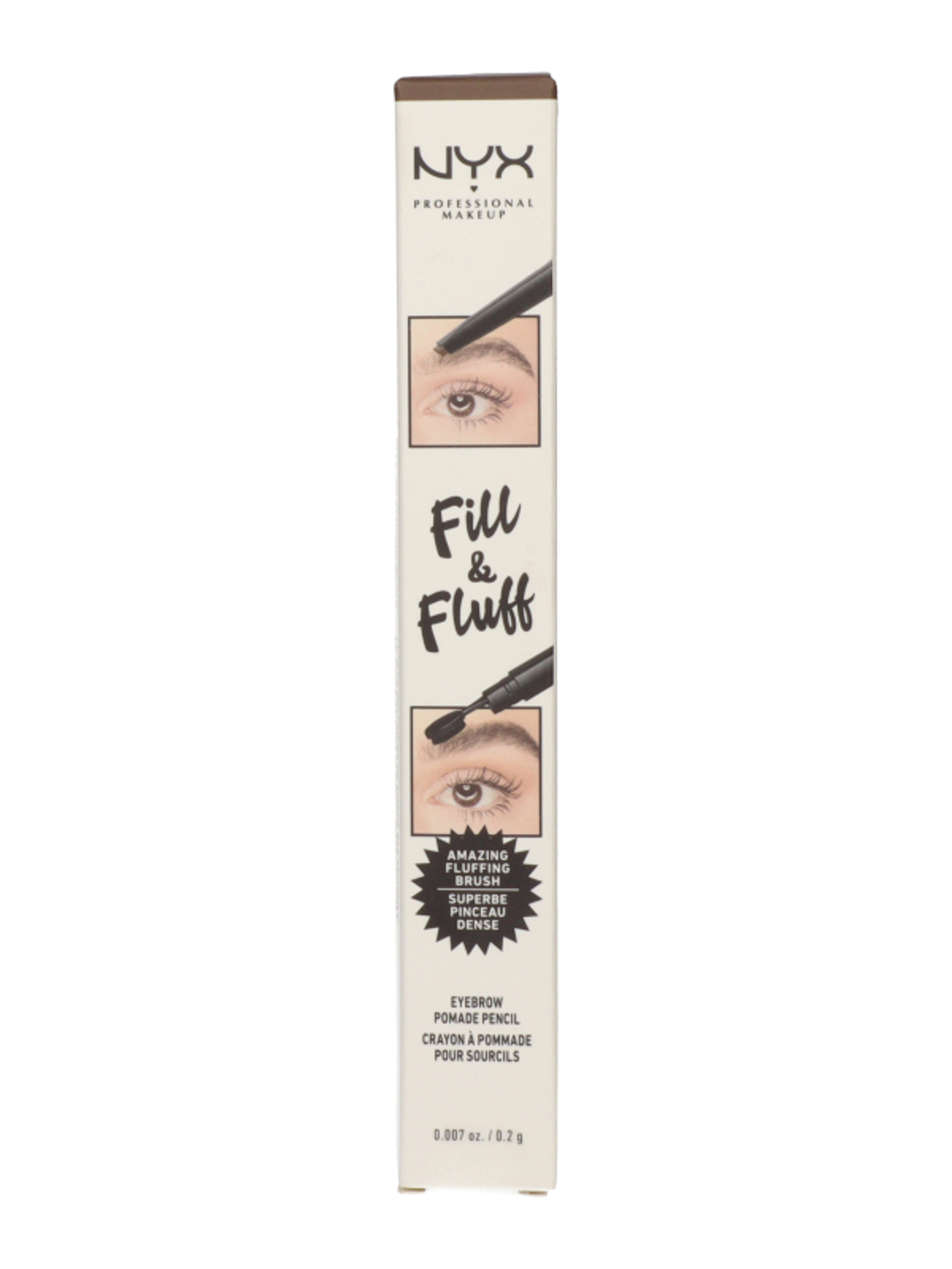 NYX Professional Makeup Fill & Fluff Eyebrow Pomade Pencil szemöldök ceruza /Ash Brown - 1 db