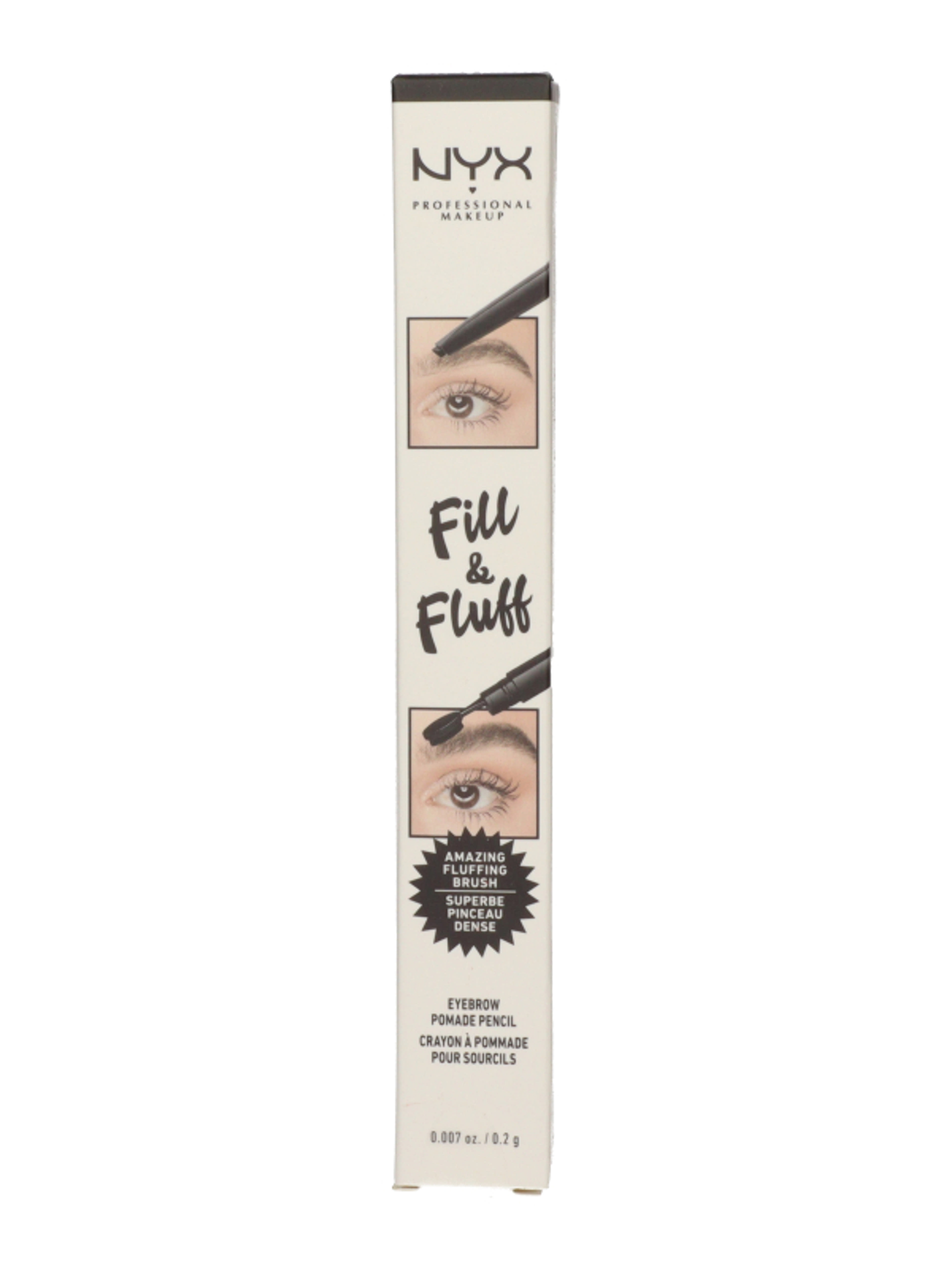 NYX Professional Makeup Fill & Fluff Eyebrow Pomade Pencil szemöldök ceruza /Fluff Black - 1 db-1