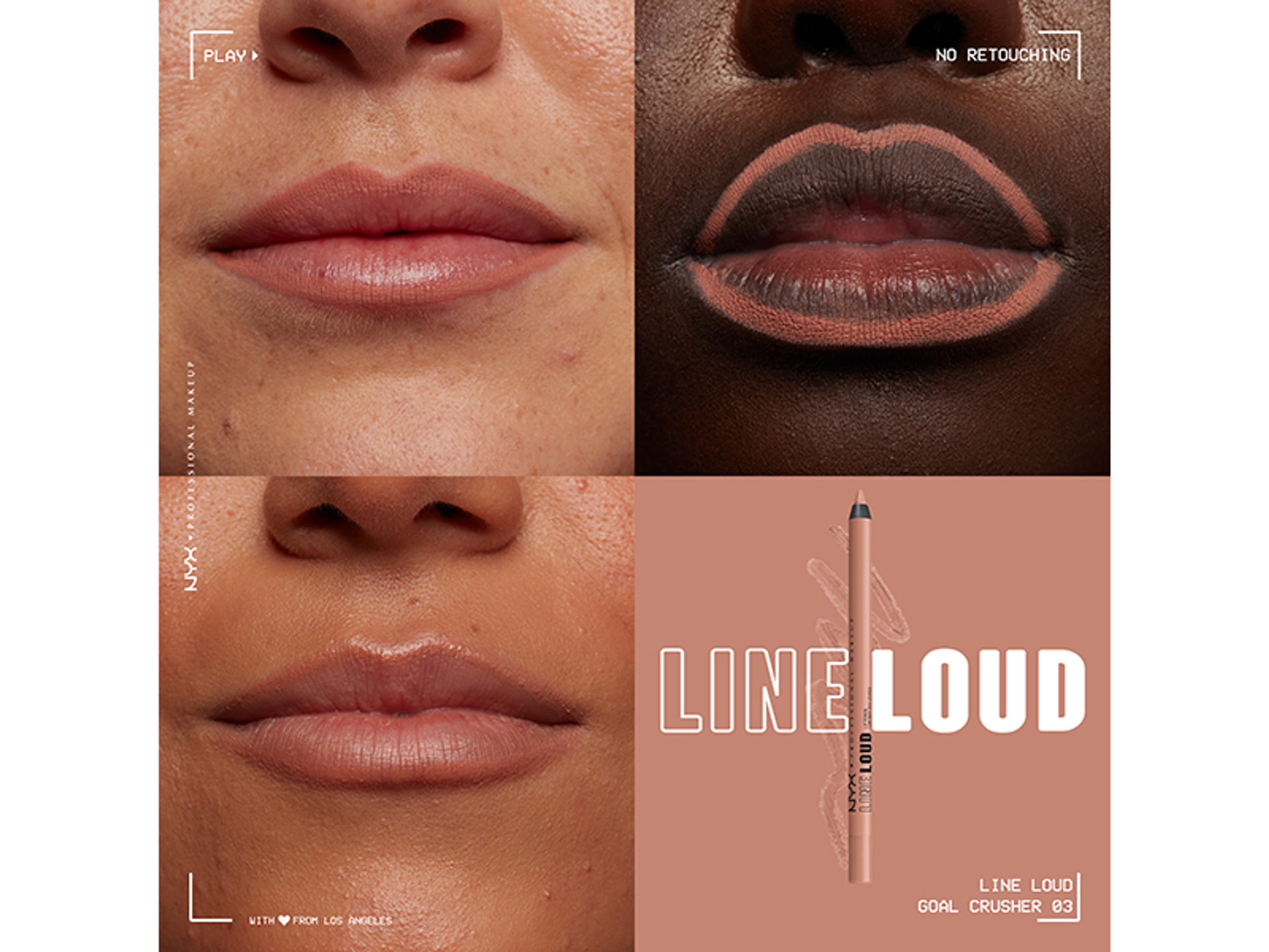 NYX Professional Makeup Line Loud Vegan Longwear Lip Liner ajakkontúr ceruza, Goal Crusher - 1 db-4
