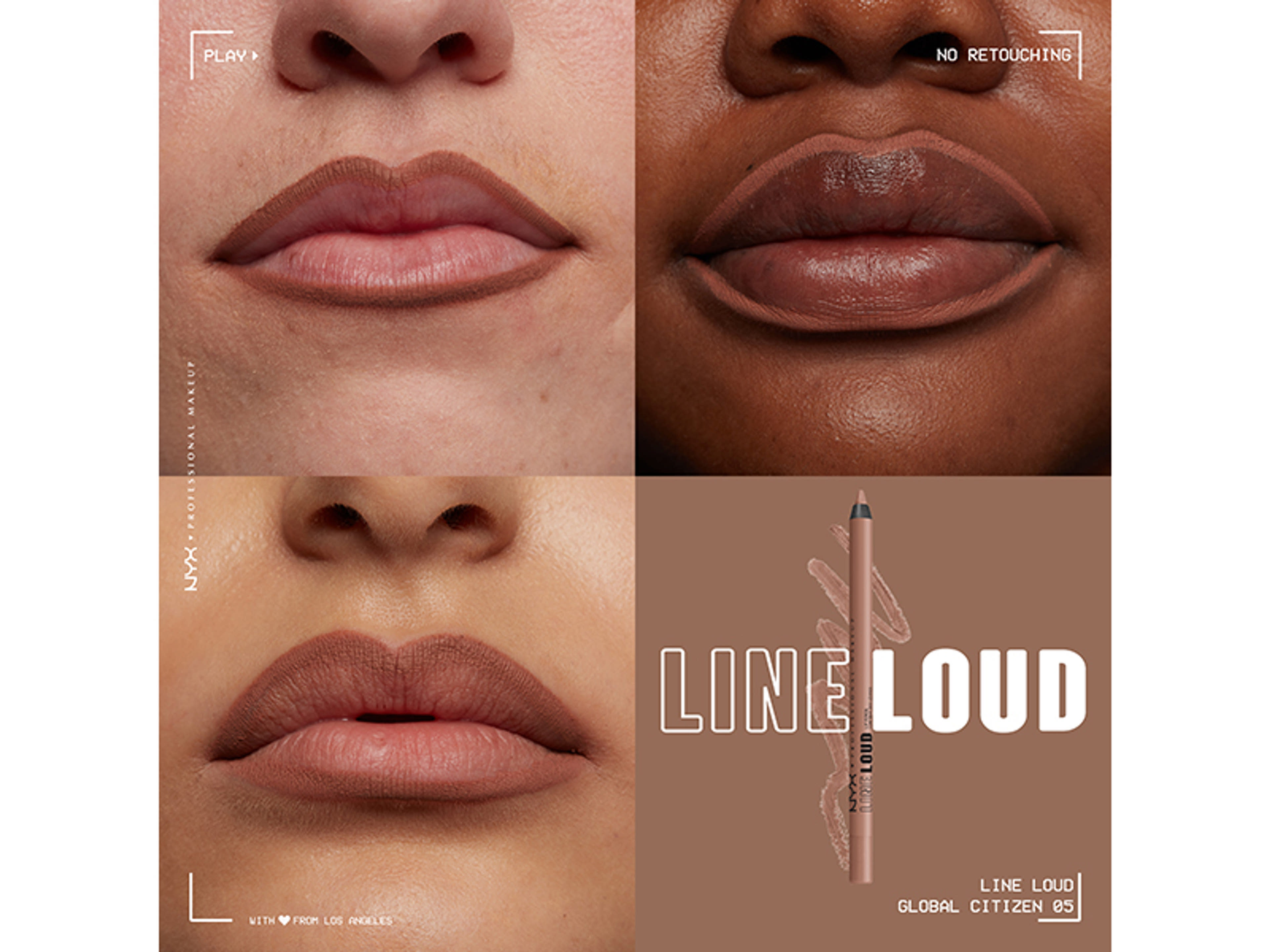 NYX Professional Makeup Line Loud Vegan Longwear Lip Liner ajakkontúr ceruza, Global Citizen - 1 db-4