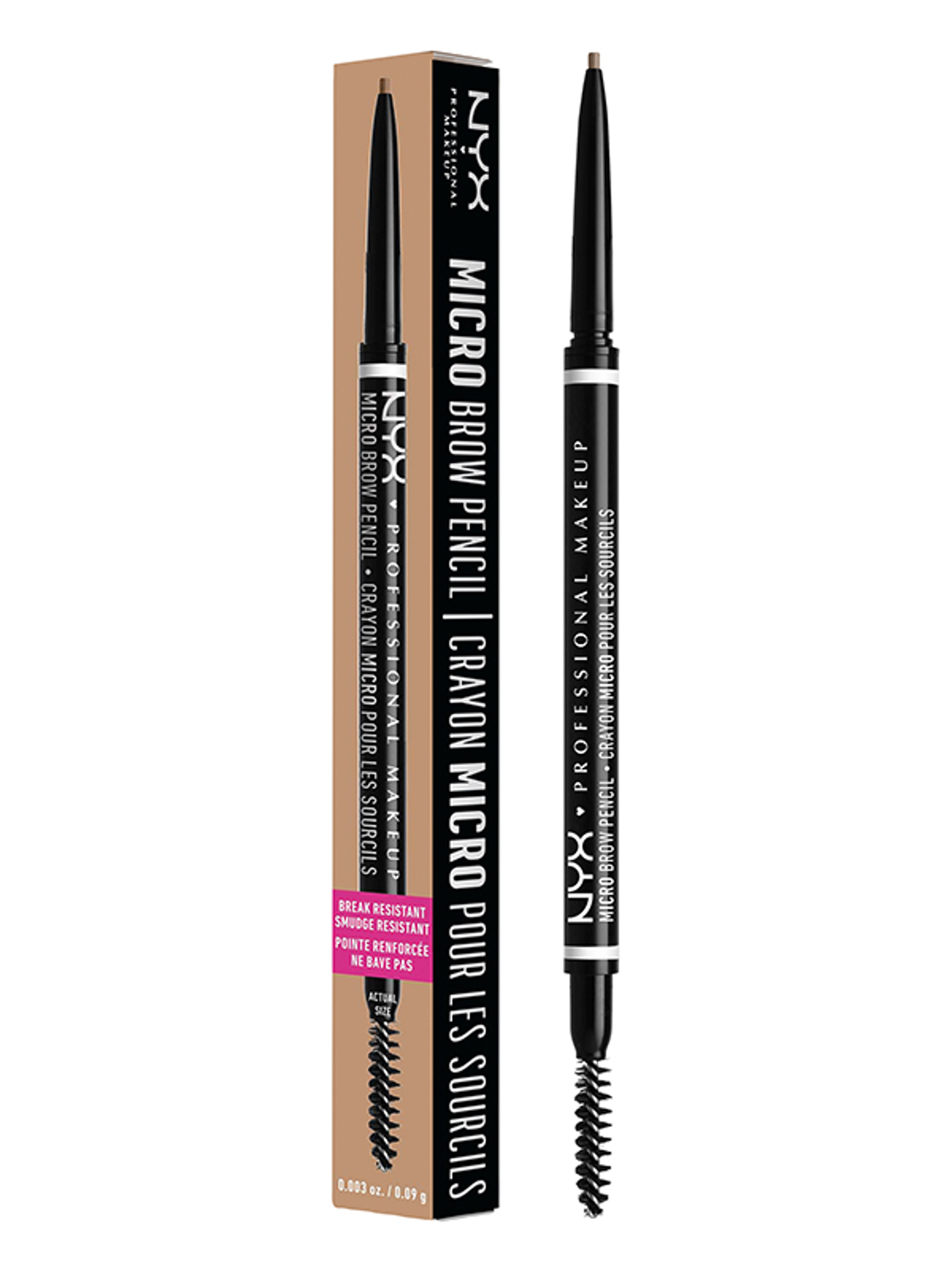 NYX Professional Makeup Micro Brow Pencil szemöldök ceruza /Ash Blonde - 1 db-2