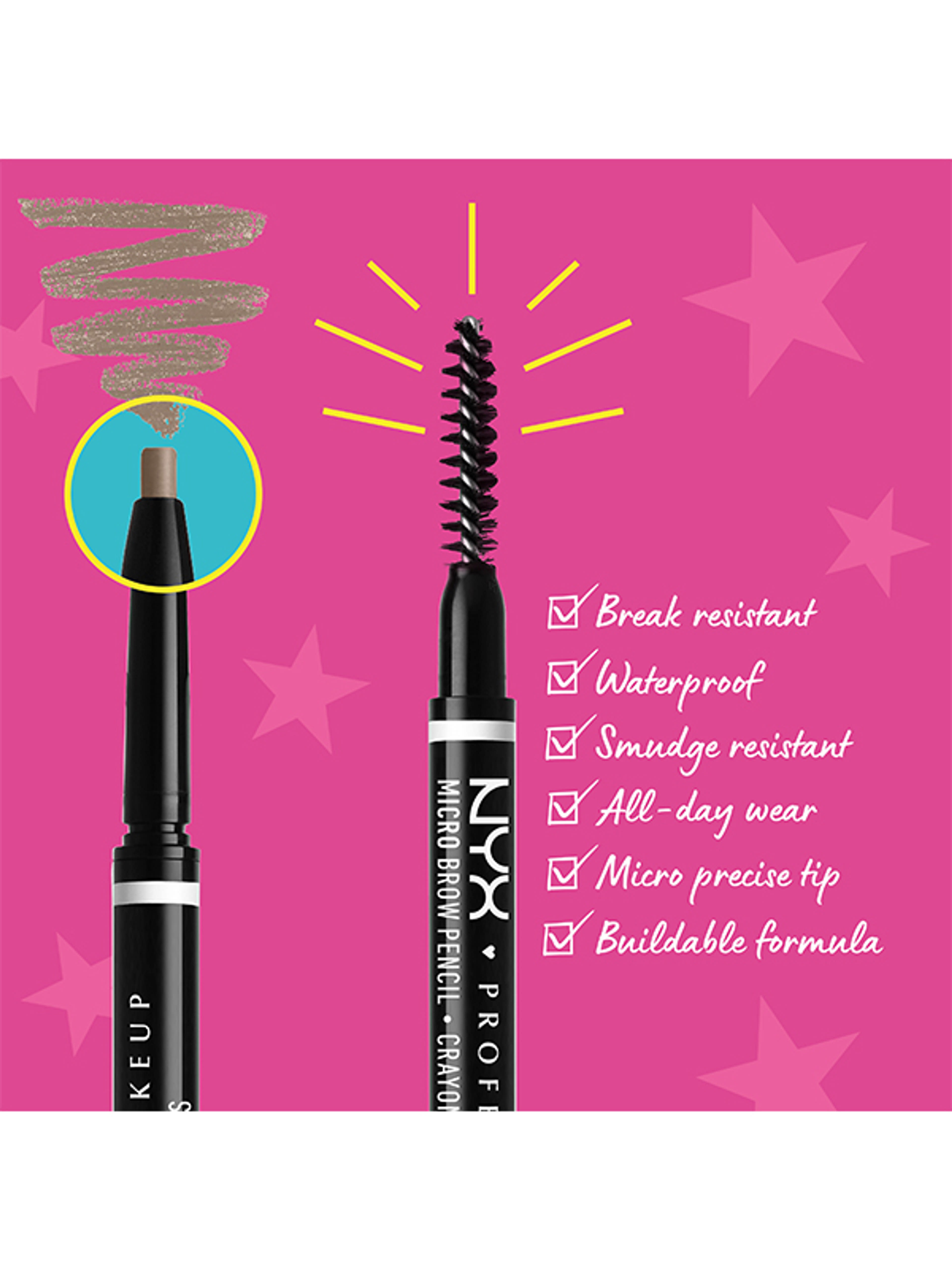 NYX Professional Makeup Micro Brow Pencil szemöldök ceruza /Ash Blonde - 1 db-5