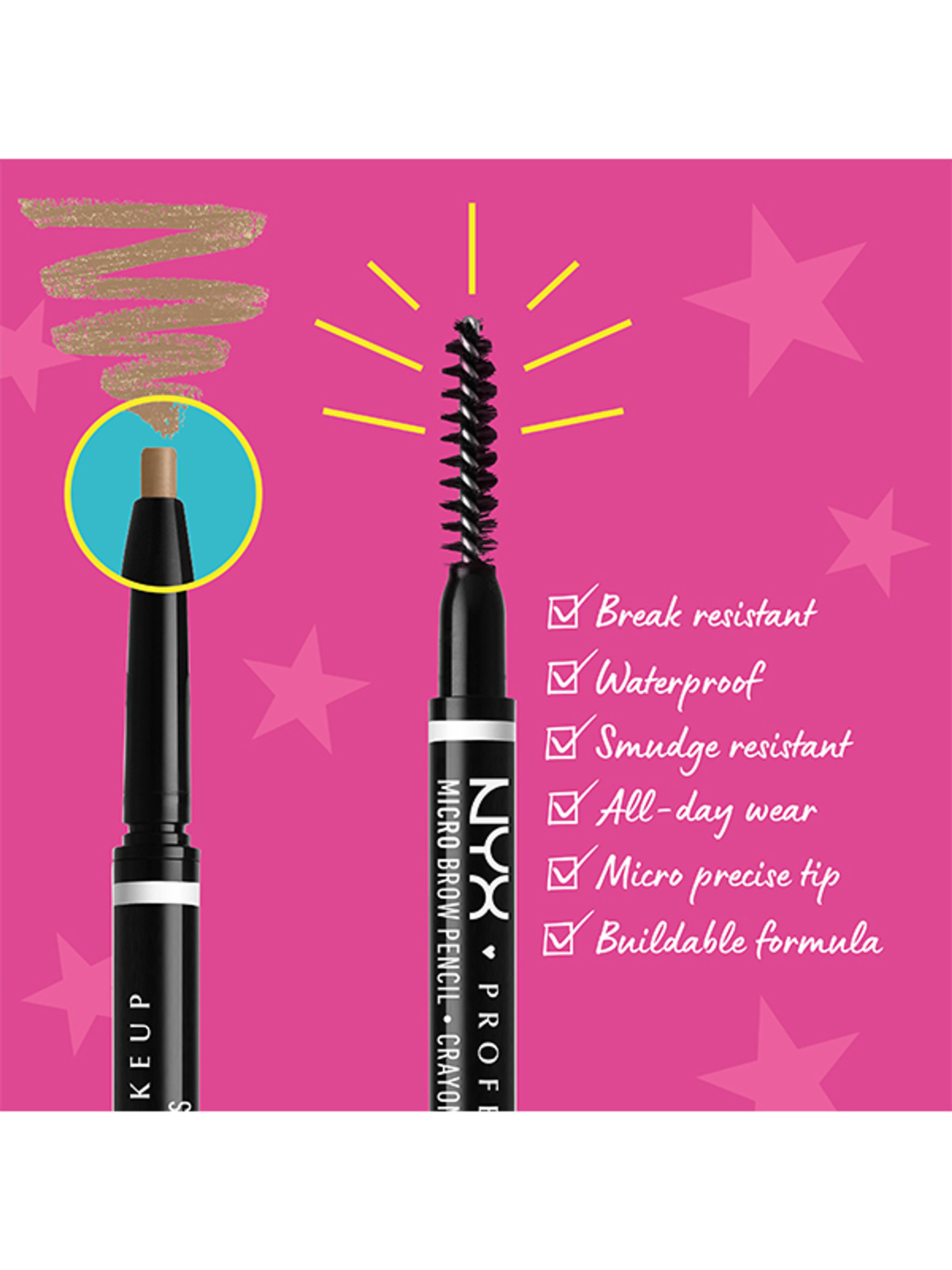 NYX Professional Makeup Micro Brow Pencil szemöldök ceruza /Rich Auburn - 1 db-7