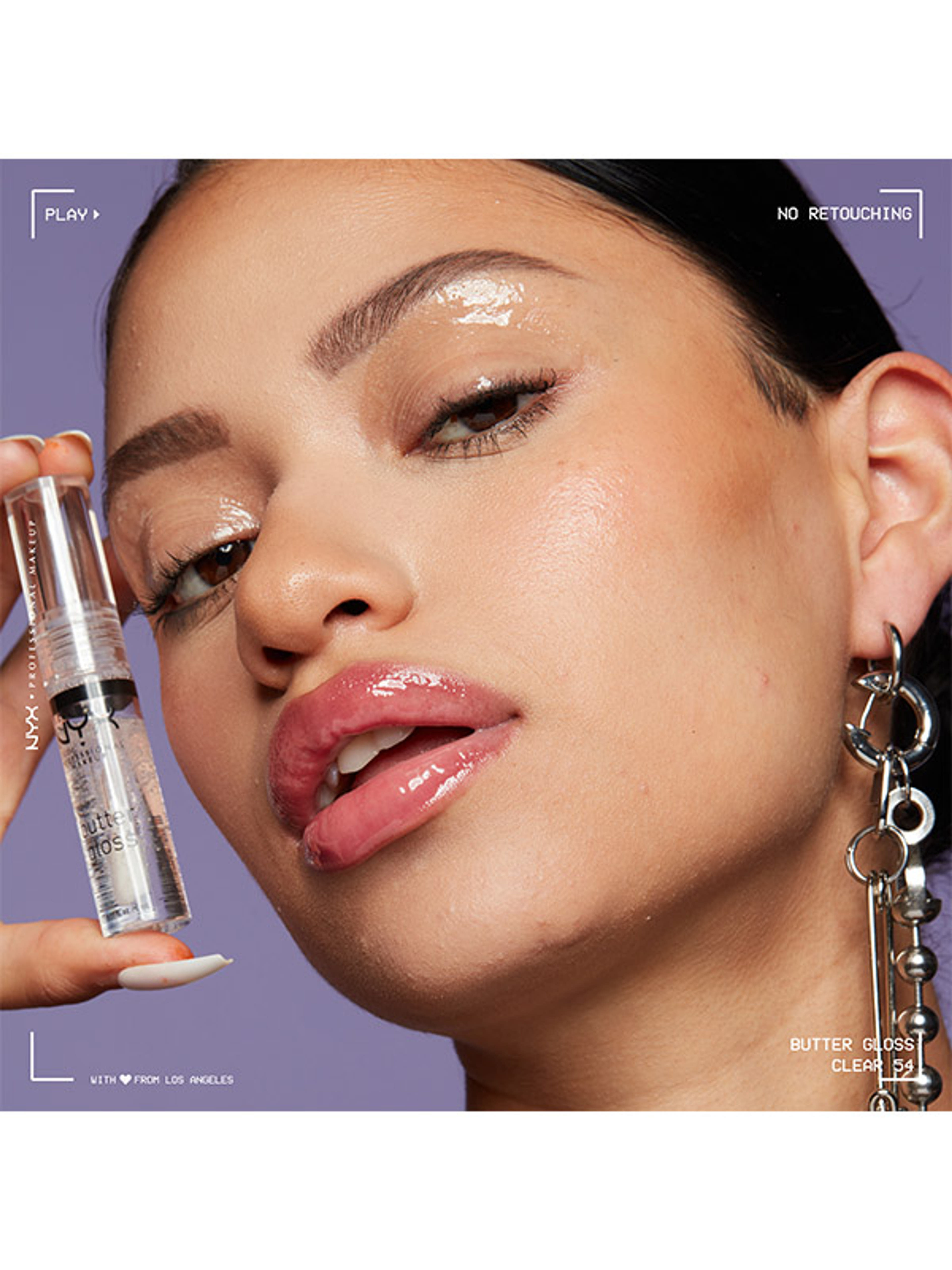 NYX Professional Makeup Butter Lip Gloss ajakfény, Sugar Glass - 1 db-5