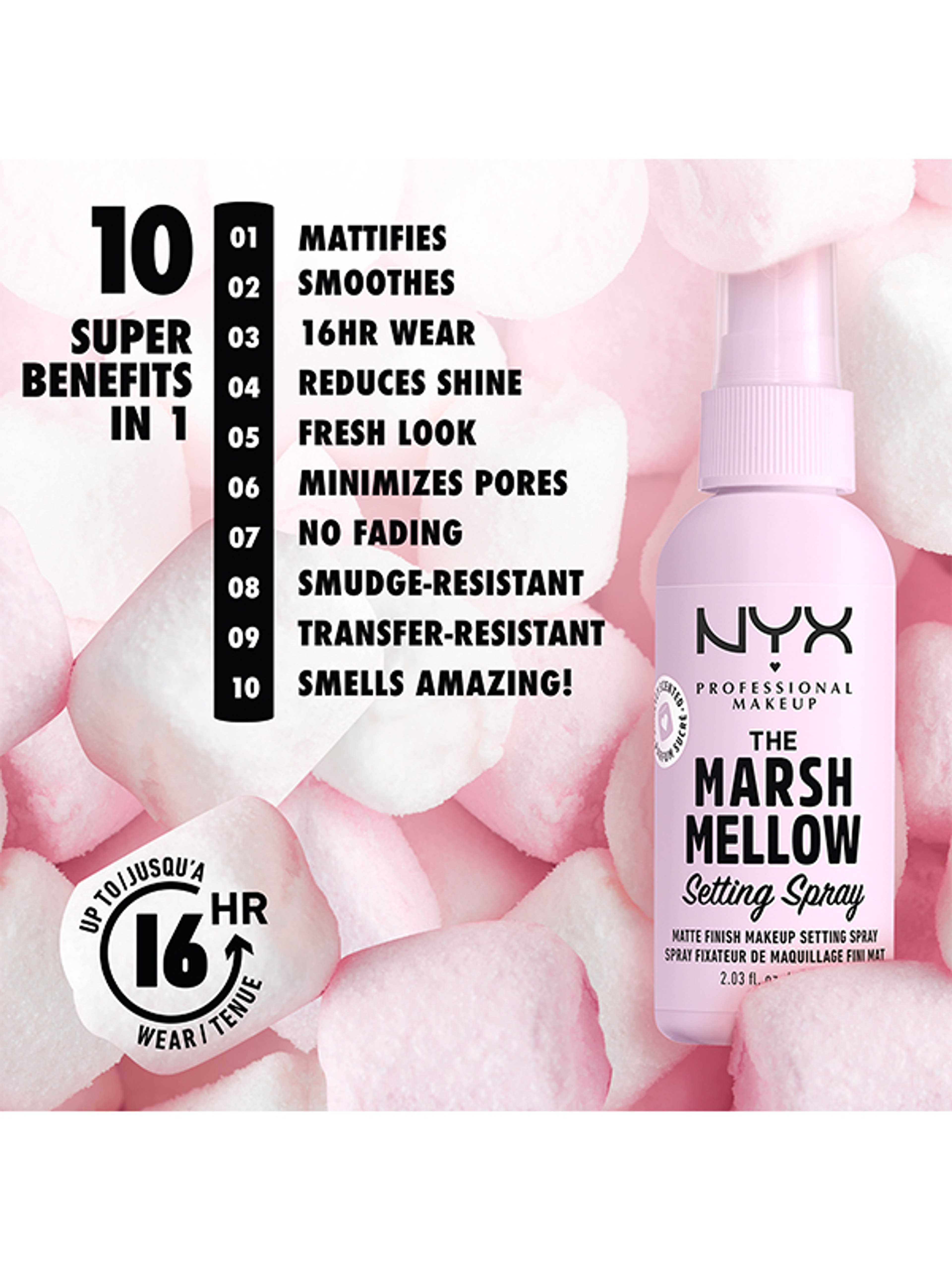 NYX Professional Makeup Marshmellow fixáló spray /05 - 1 db-4