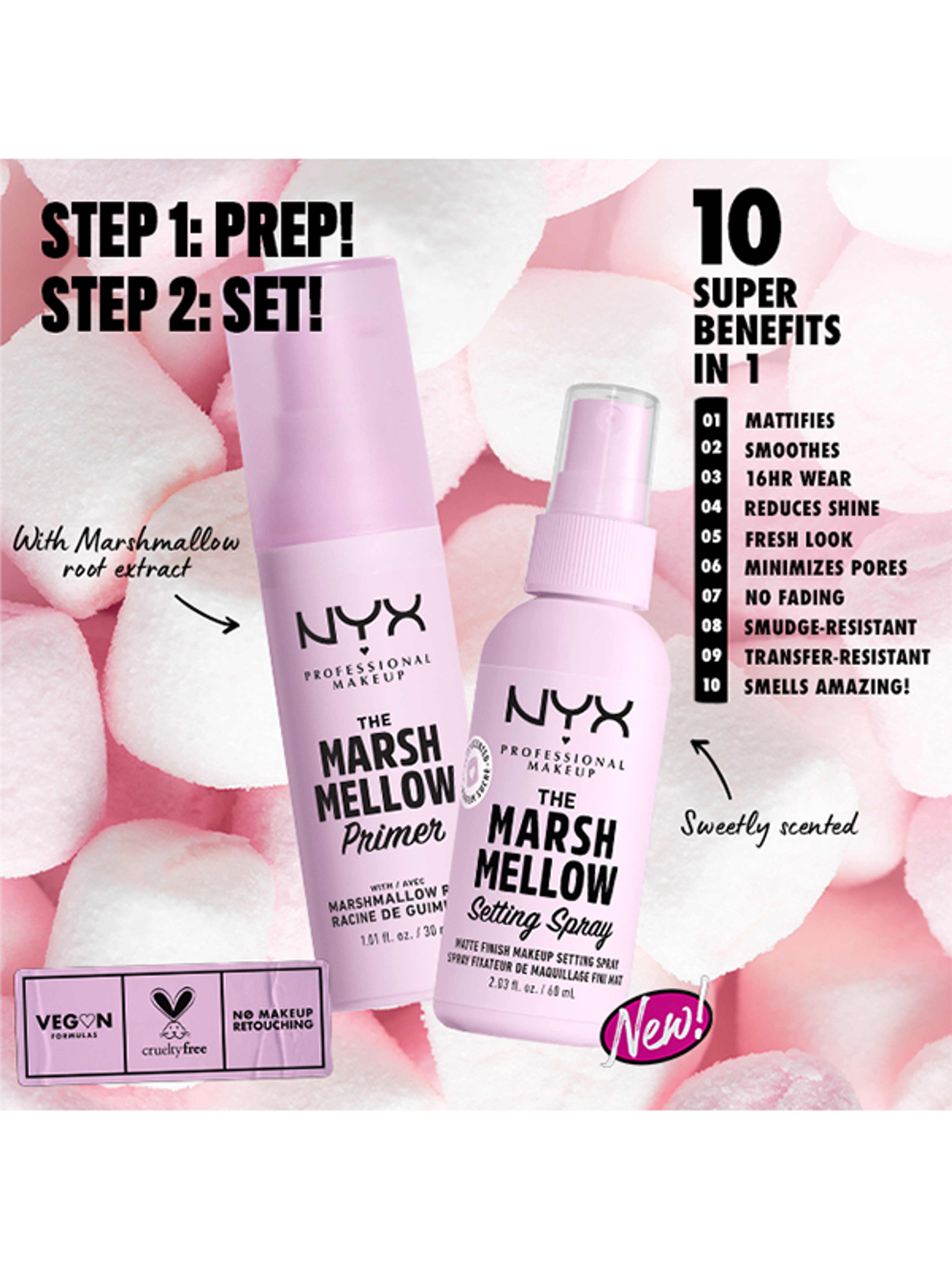 NYX Professional Makeup Marshmellow fixáló spray /05 - 1 db-5
