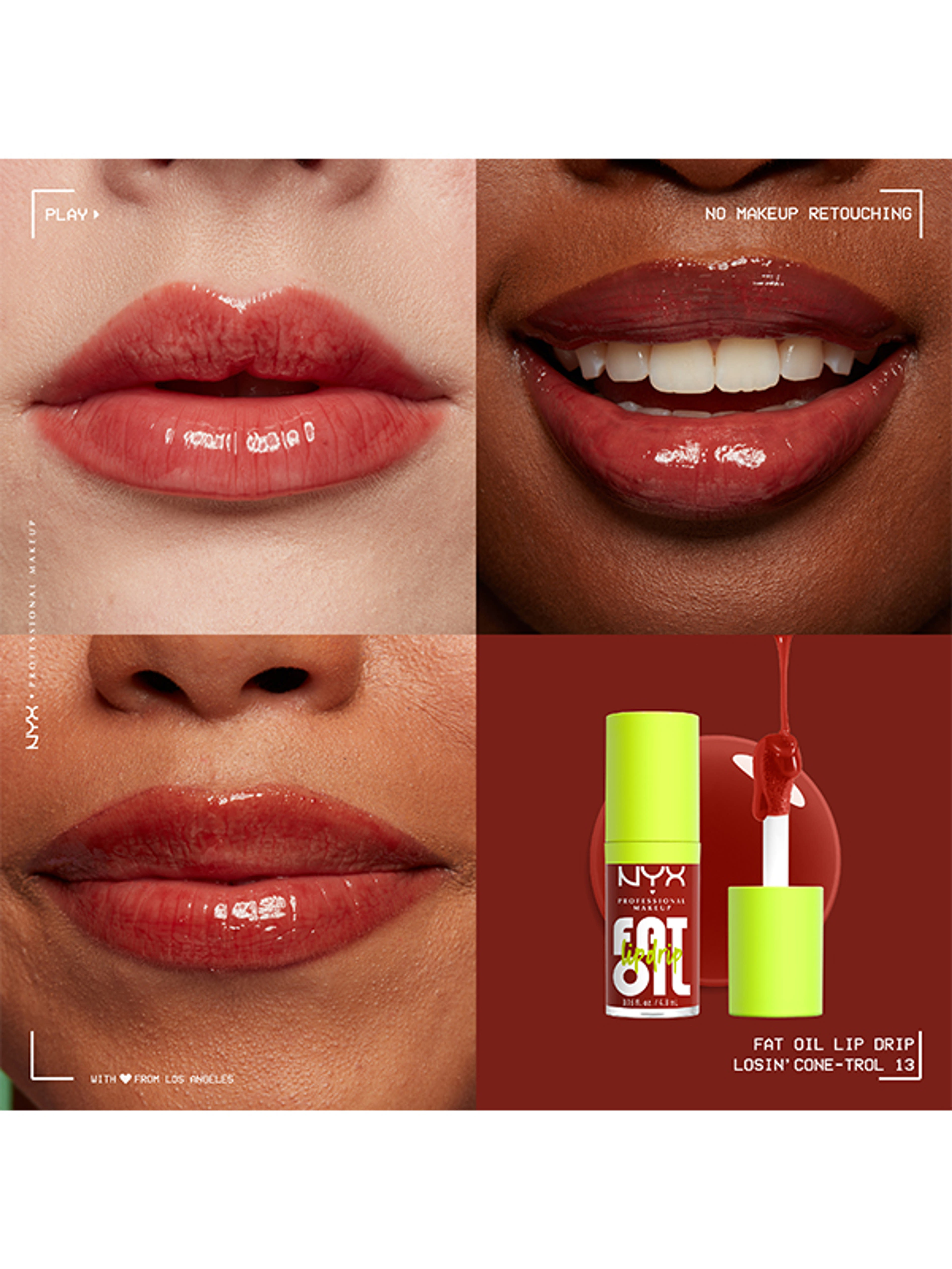 NYX Professional Makeup Fat Oil Lip Drip ajakápoló olaj /Losin' Cone-Trol - 1 db-6