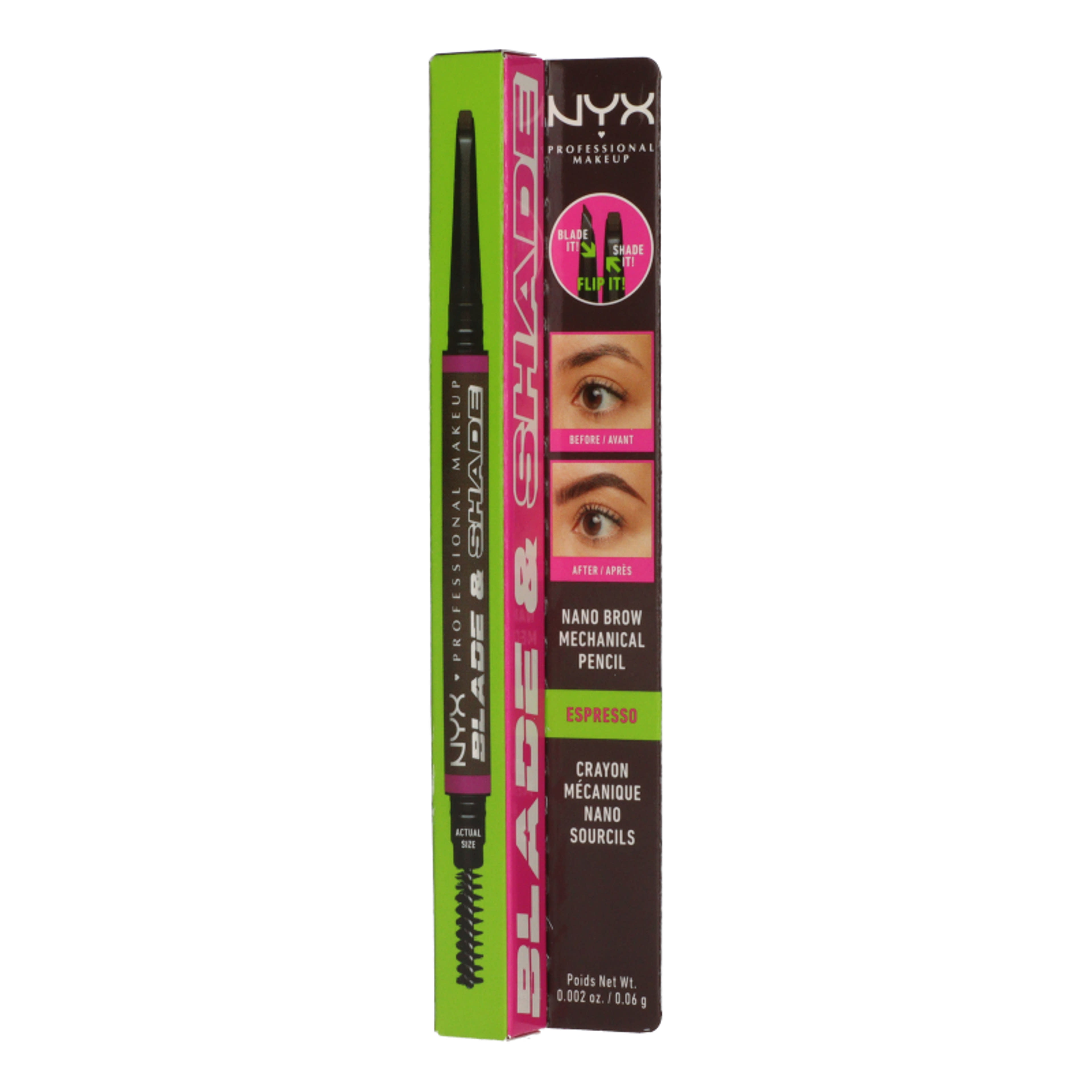 NYX Professional Makeup Blade&Shade szemöldökceruza duo /Espresso - 1 db-2