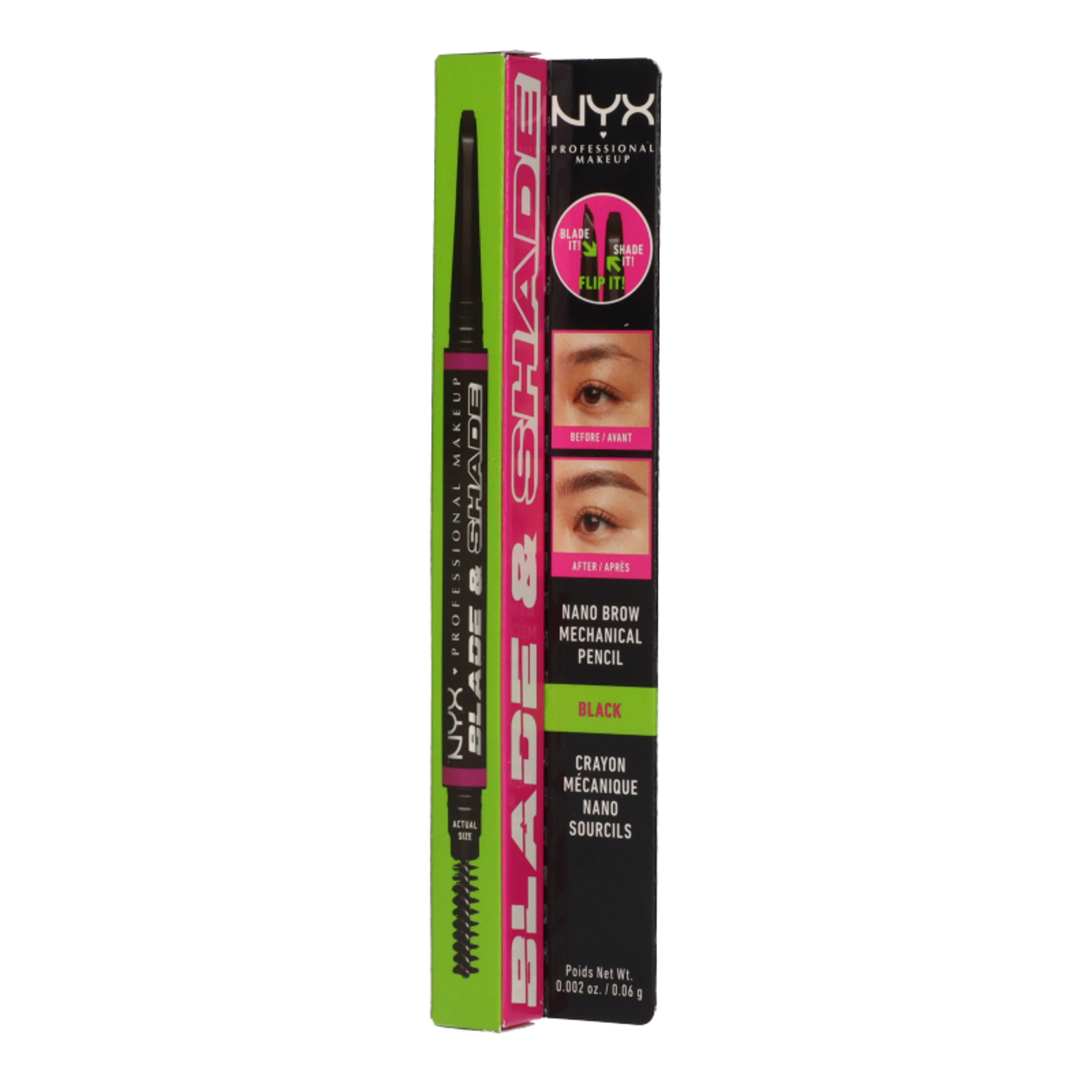 NYX Professional Makeup Blade&Shade szemöldökceruza duo /Black - 1 db-2