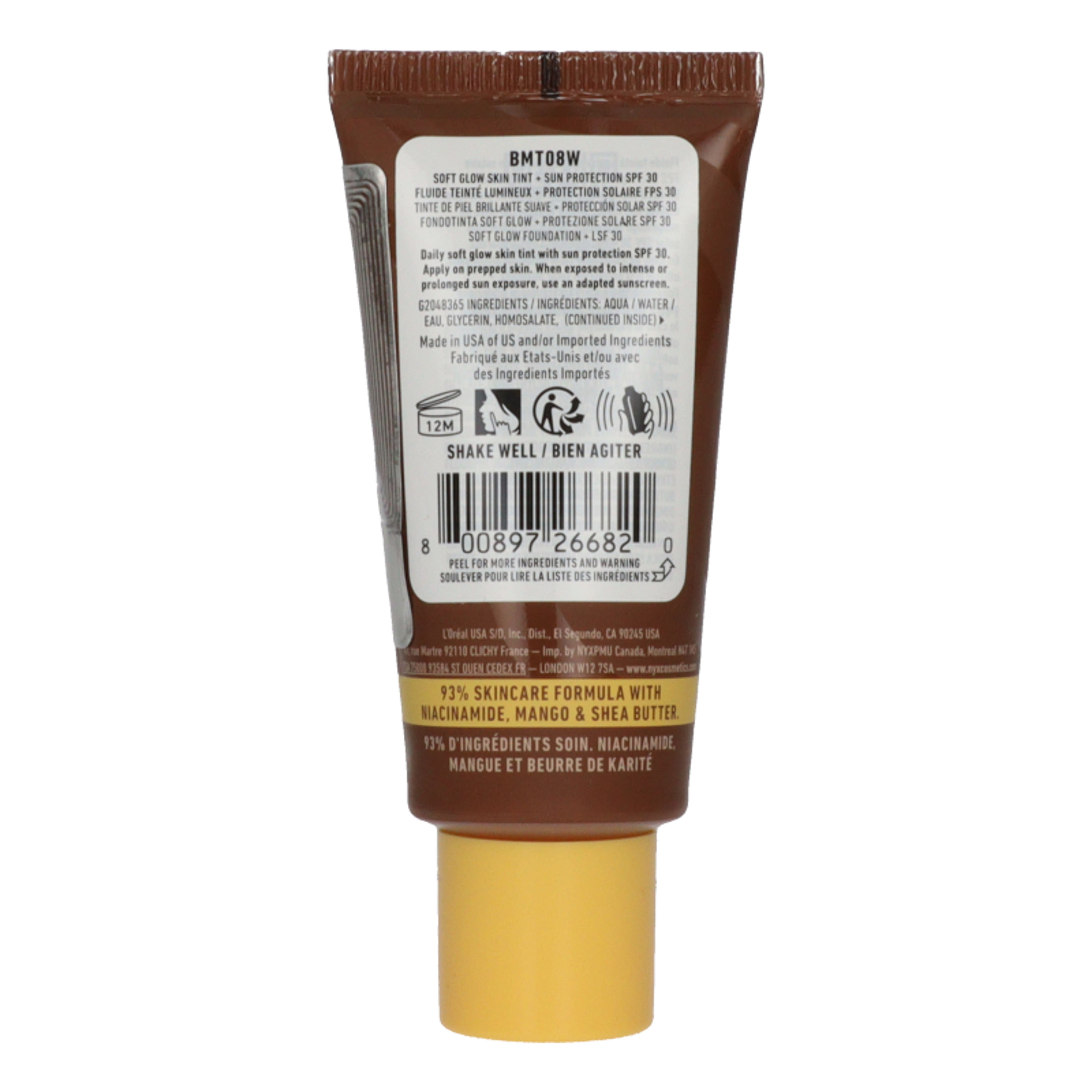 NYX Professional Makeup Buttermelt alapozó SPF30 /Nutmeg Butta - 1 db-3
