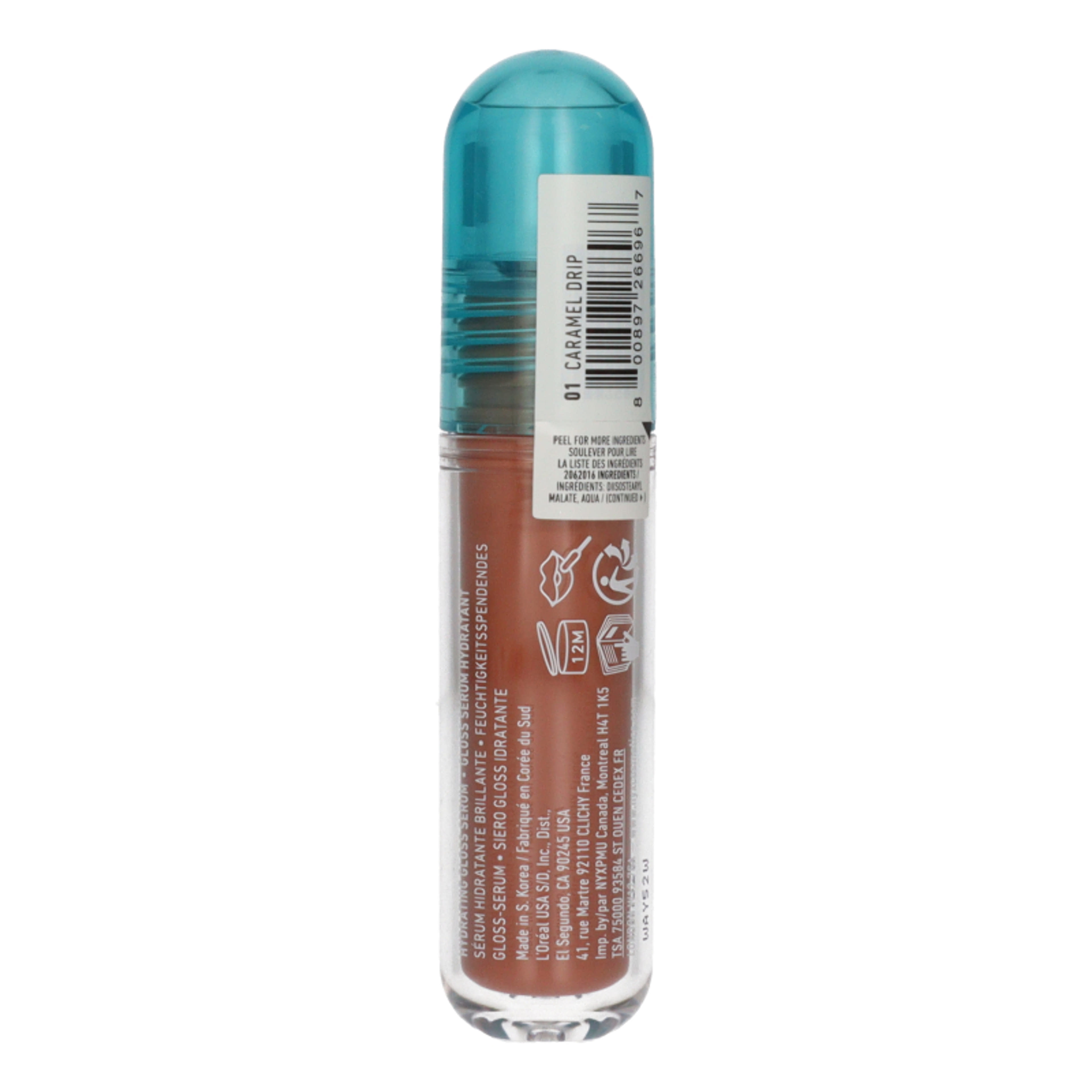 NYX Professional Makeup I.V Hydrating Lip Gloss Statin ajakfény /Caramel Drip - 1 db-2