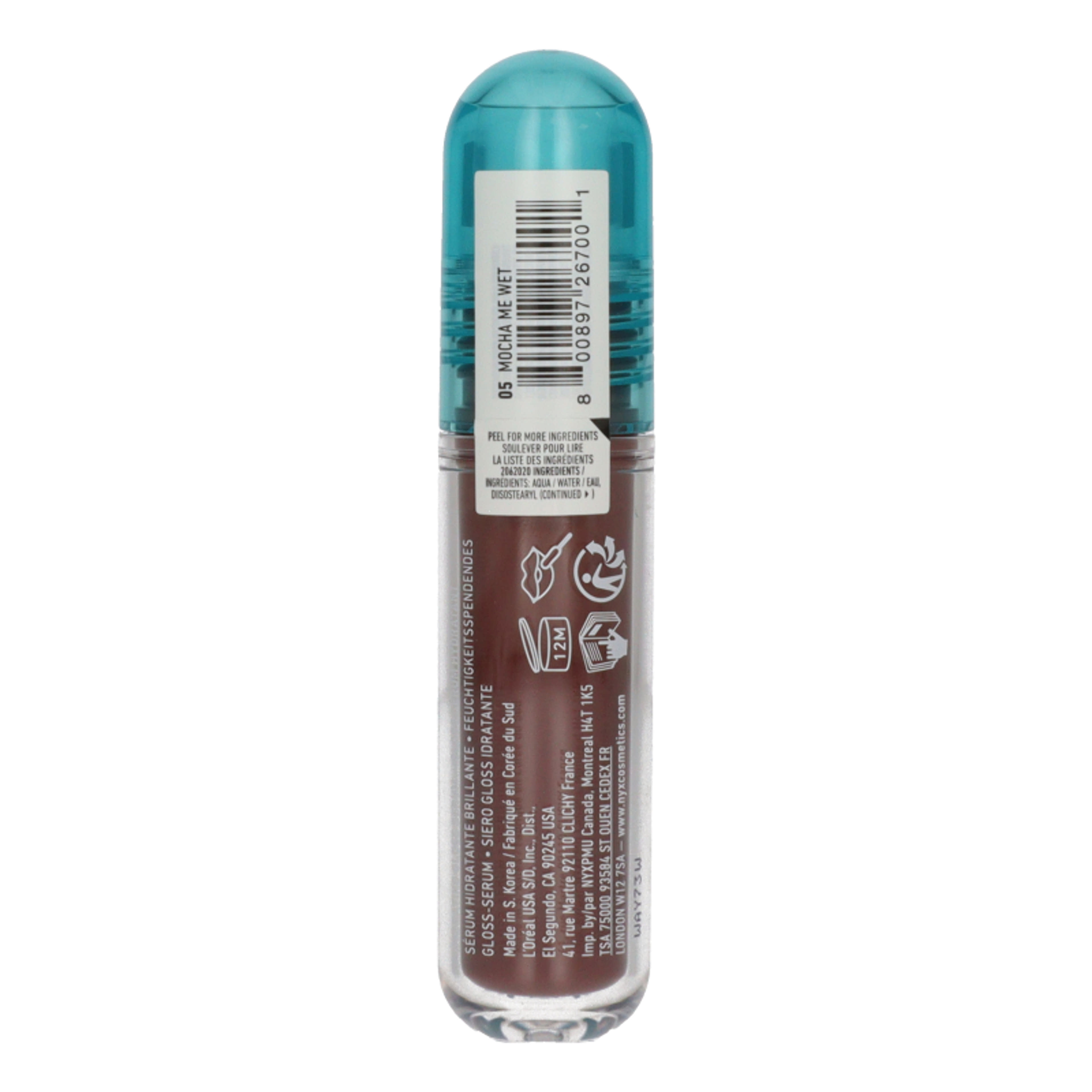NYX Professional Makeup I.V Hydrating Lip Gloss Statin ajakfény /Mocha Me Wet - 1 db-2