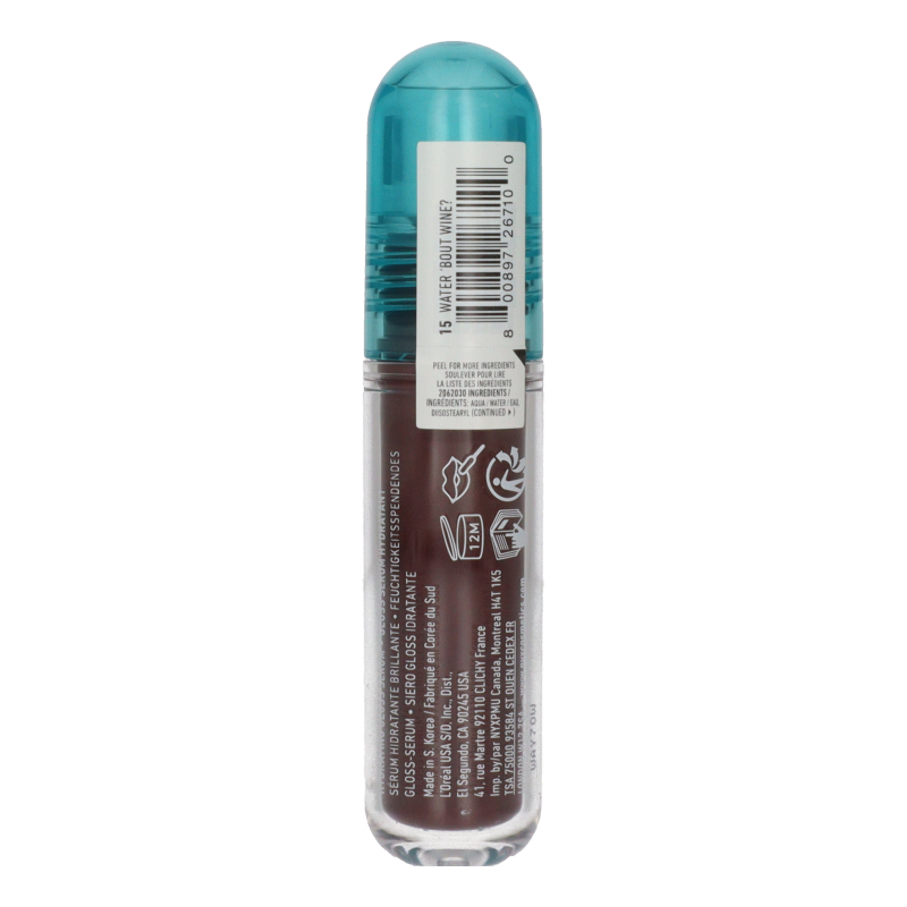 NYX Professional Makeup I.V Hydrating Lip Gloss Statin ajakfény /Water 'Bout Wine?  - 1 db-2