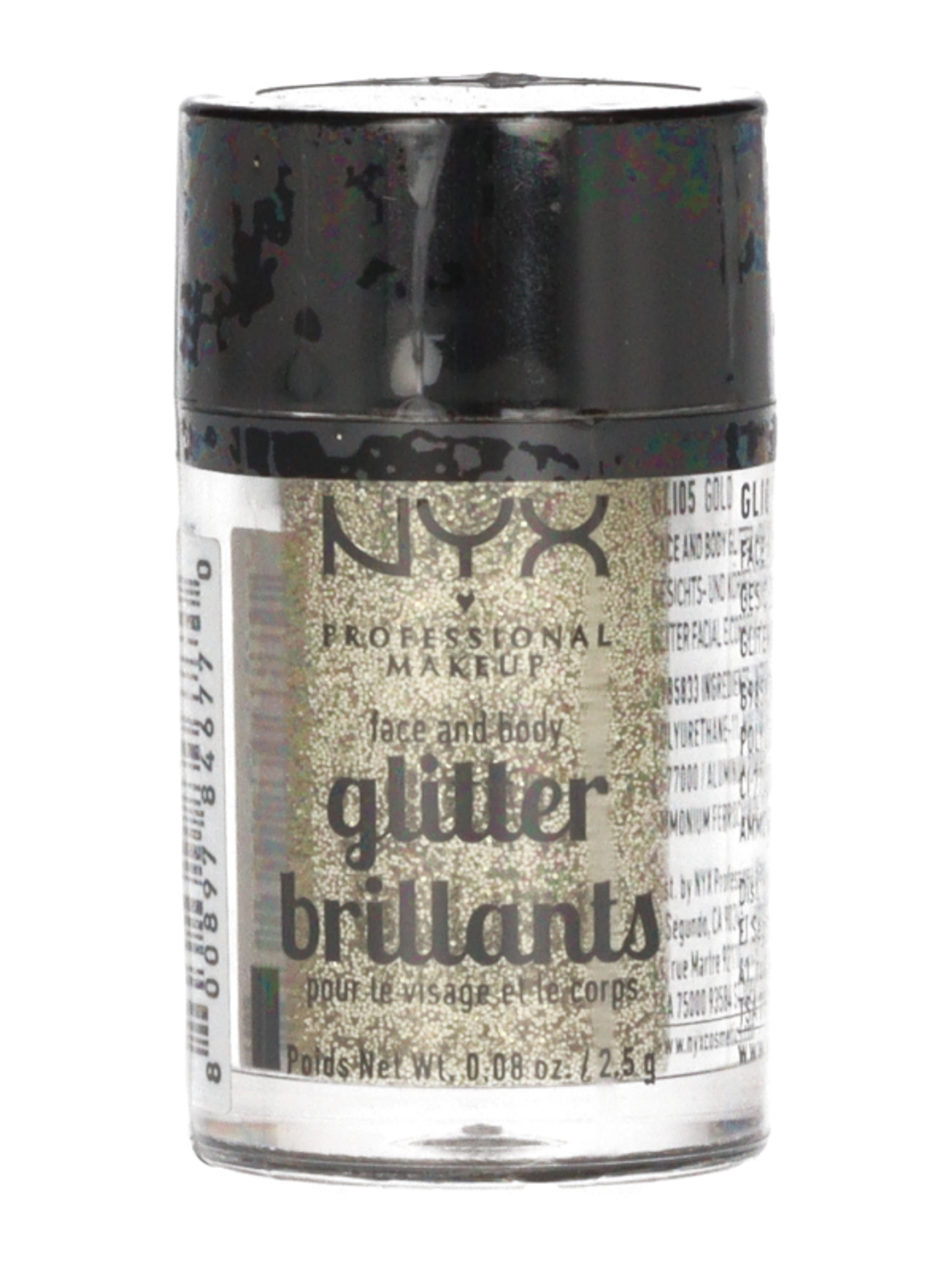 NYX Professional Makeup Glitter Goals arc és test csillám /Gold - 1 db