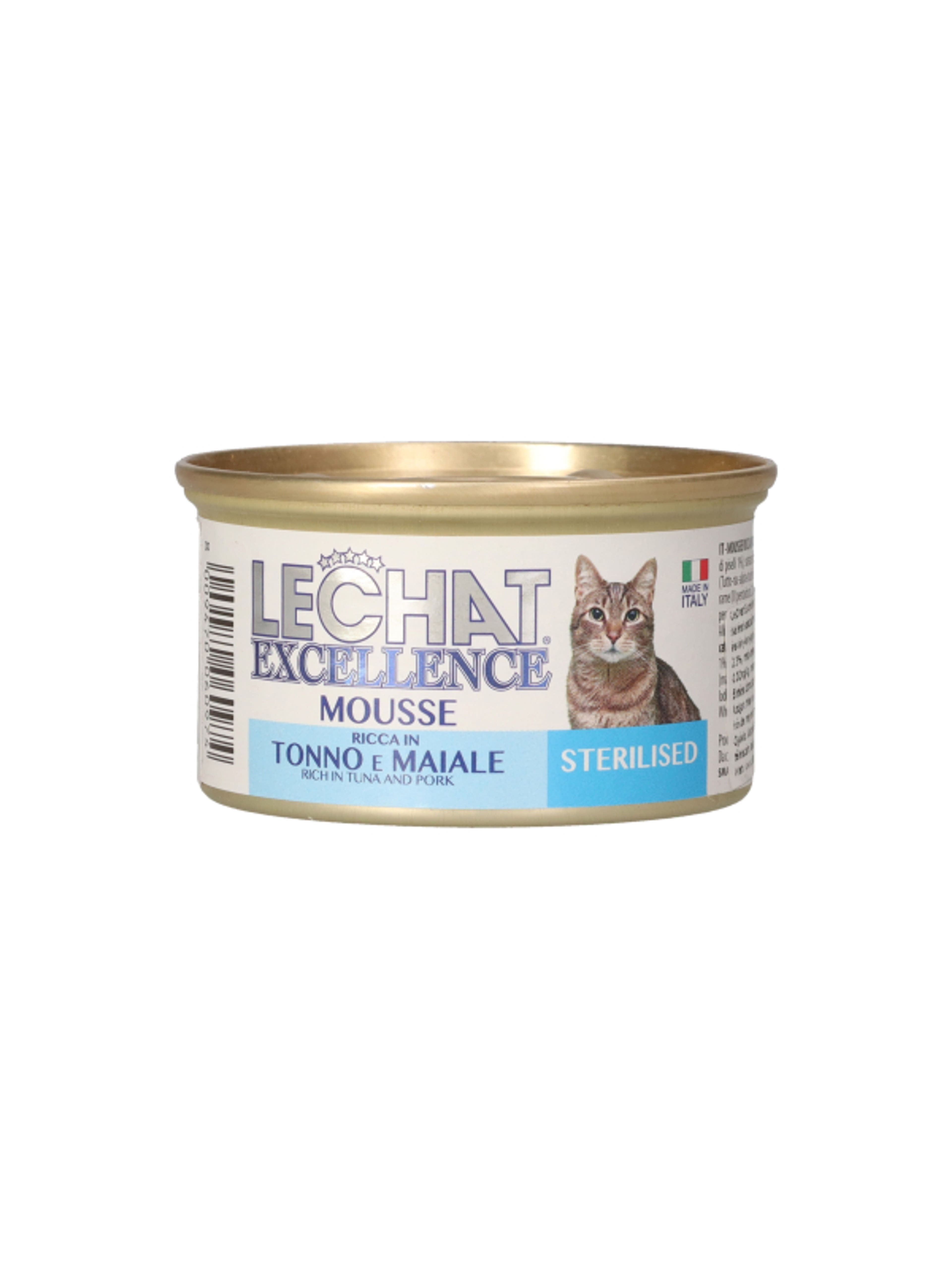 Lechat konzerv steril macskáknak, tonhallal és sertéssel - 85 g