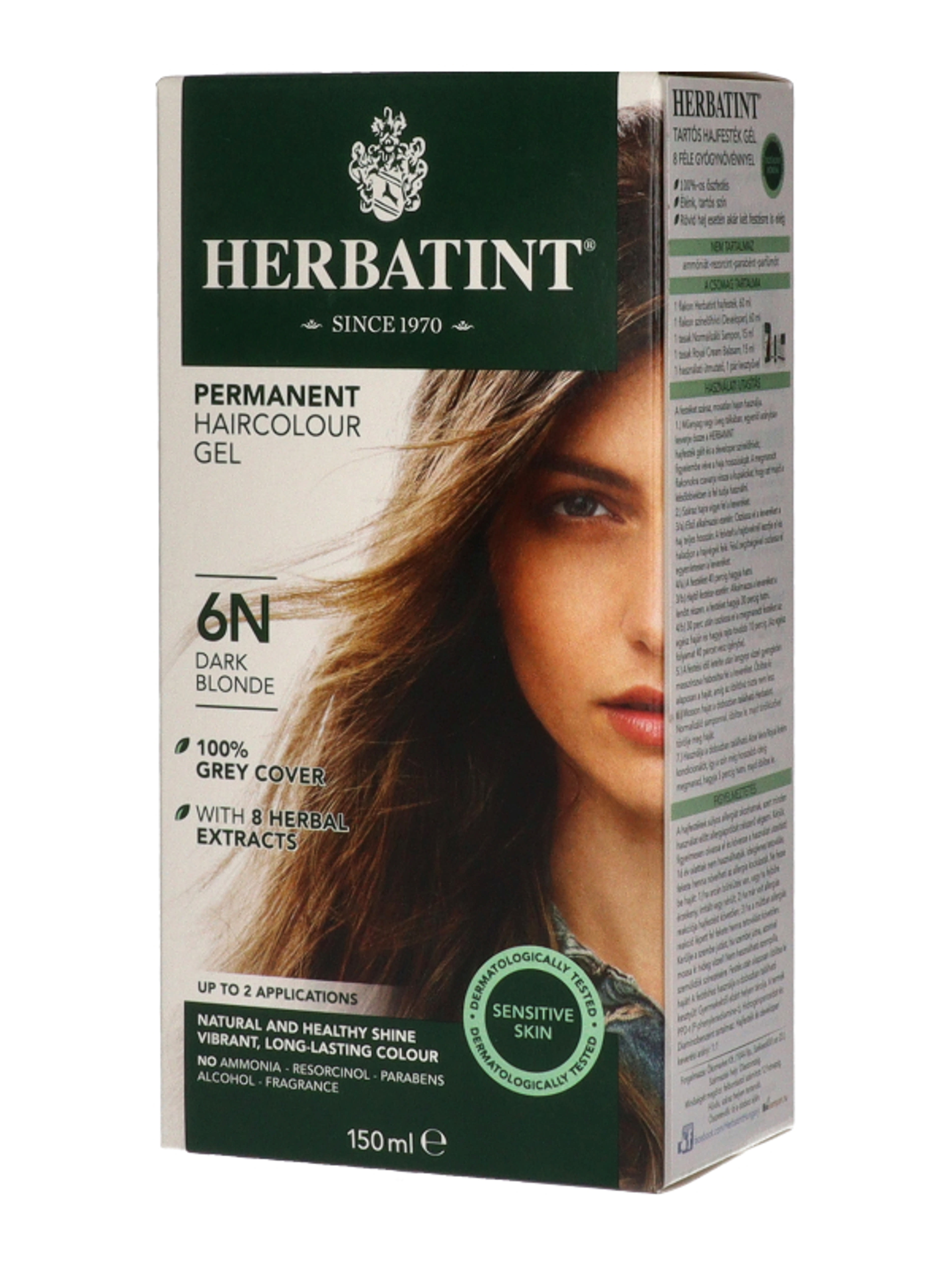 Herbatint tartós hajfesték /6N világos barna - 220 ml-2