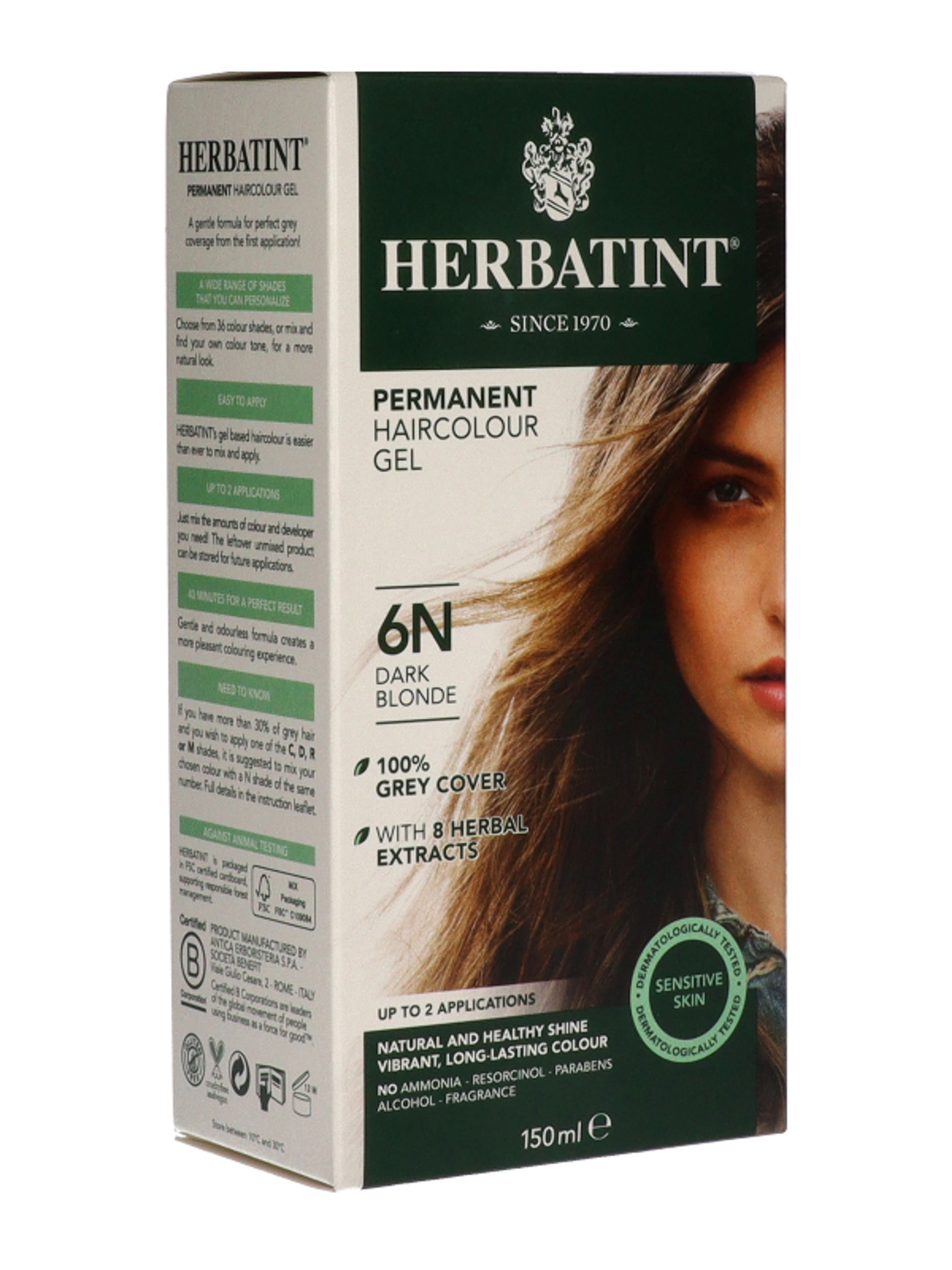 Herbatint tartós hajfesték /6N világos barna - 220 ml-4