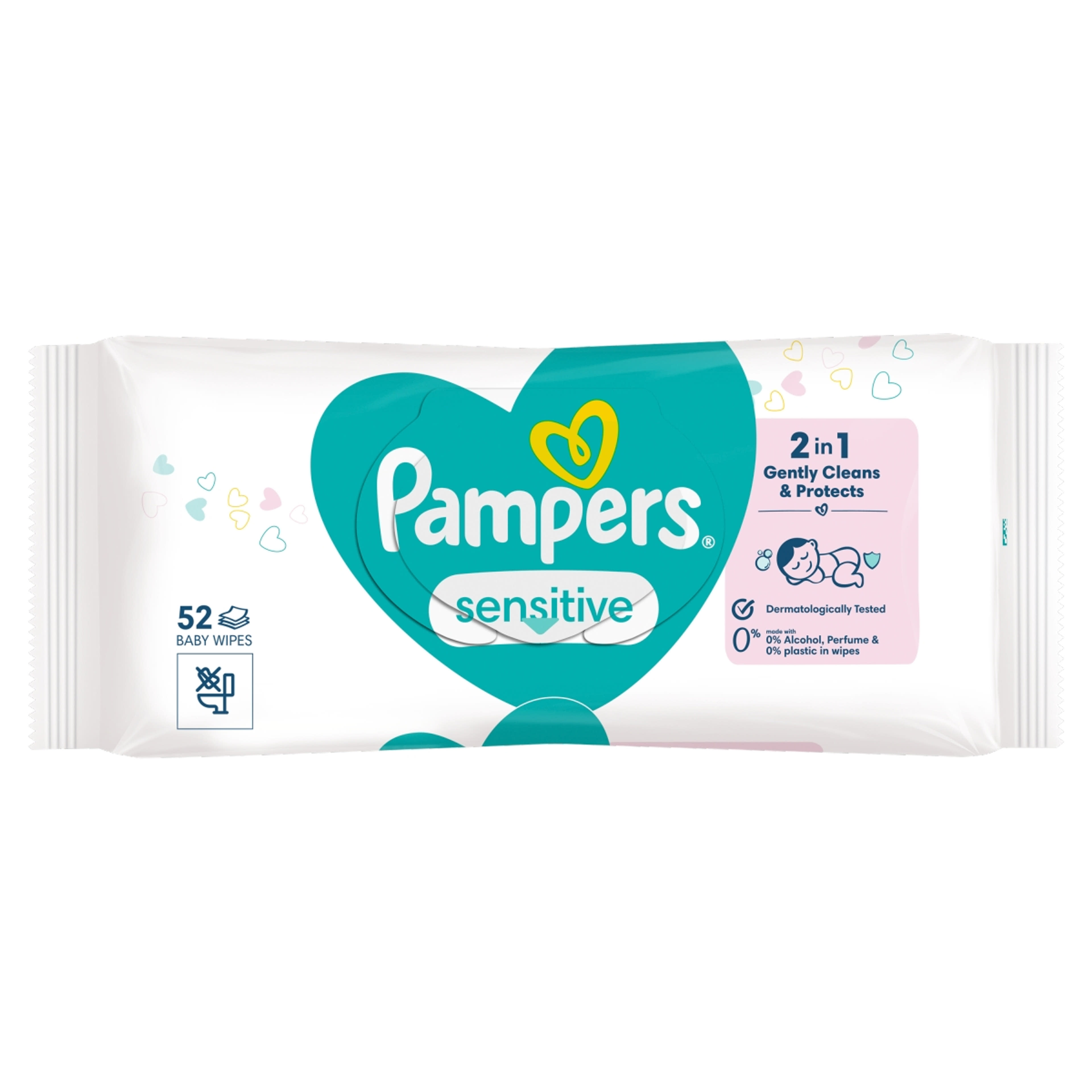 Pampers Sensitive törlőkendő - 52 db