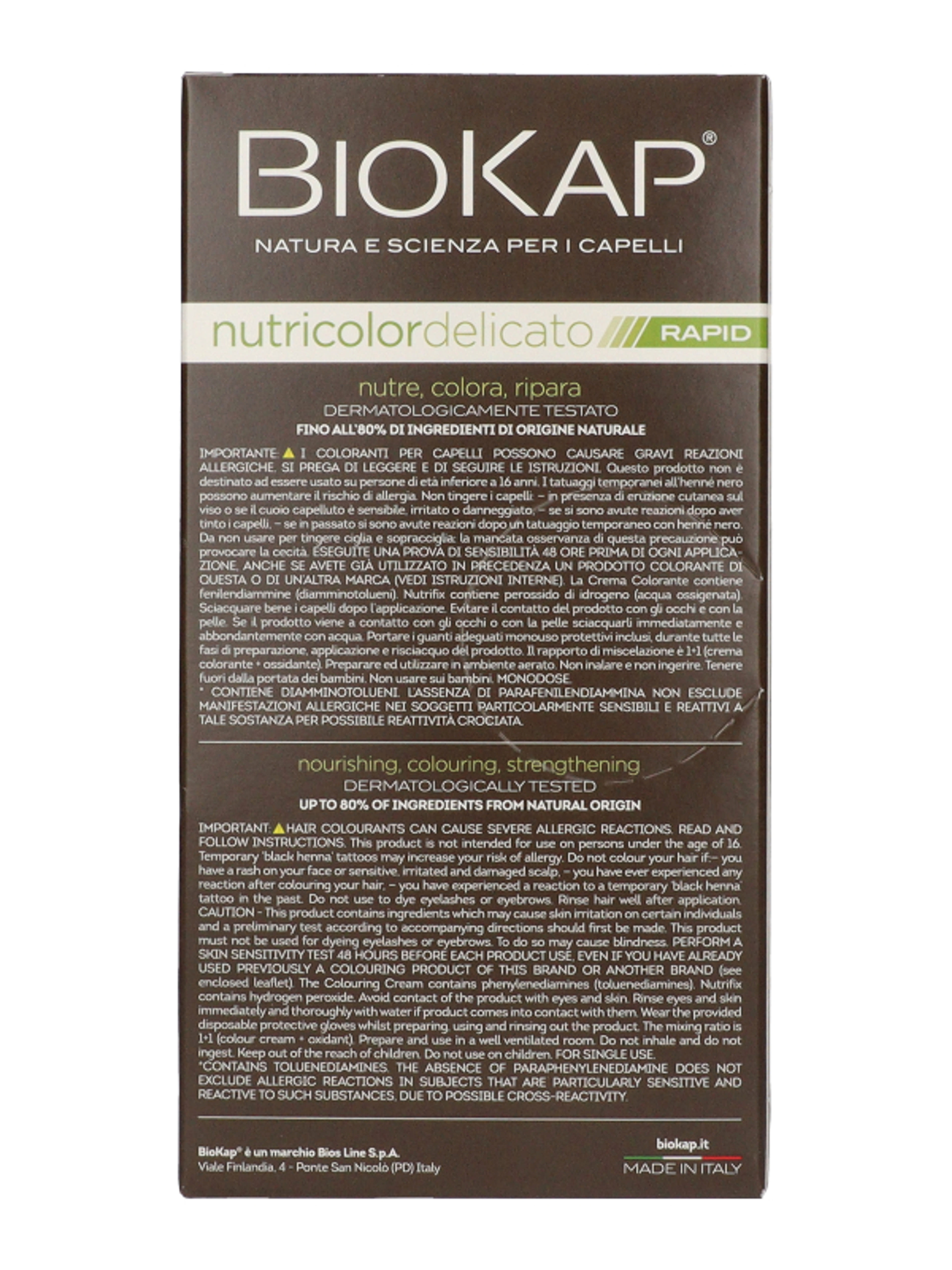 Biokap Nutricolor Rapid tartós hajfesték /4.0 Natural Brown - 1 db-3