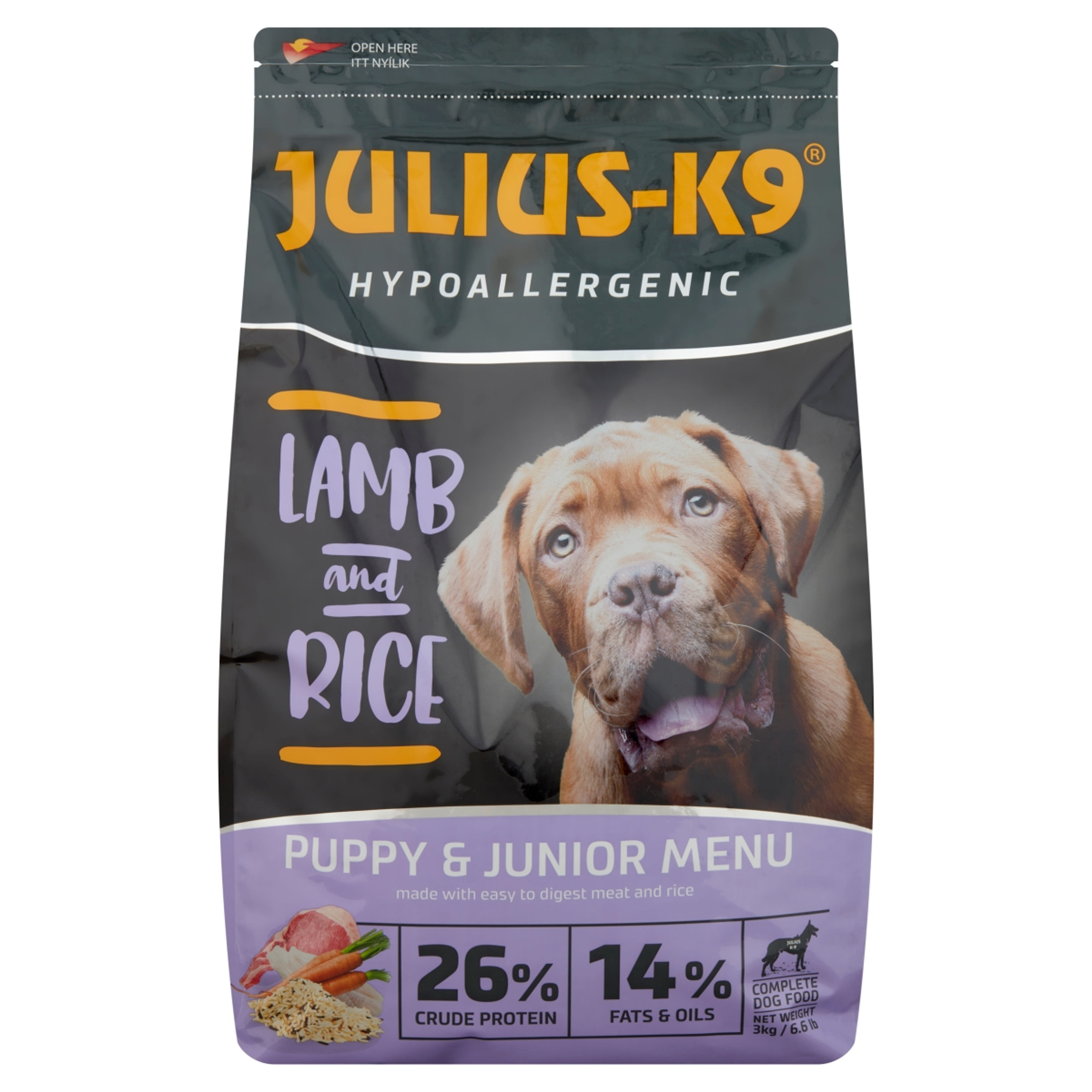 Julius-k9 highpremium puppy,junior hypoallergén bárány,rizs - 1 db-2
