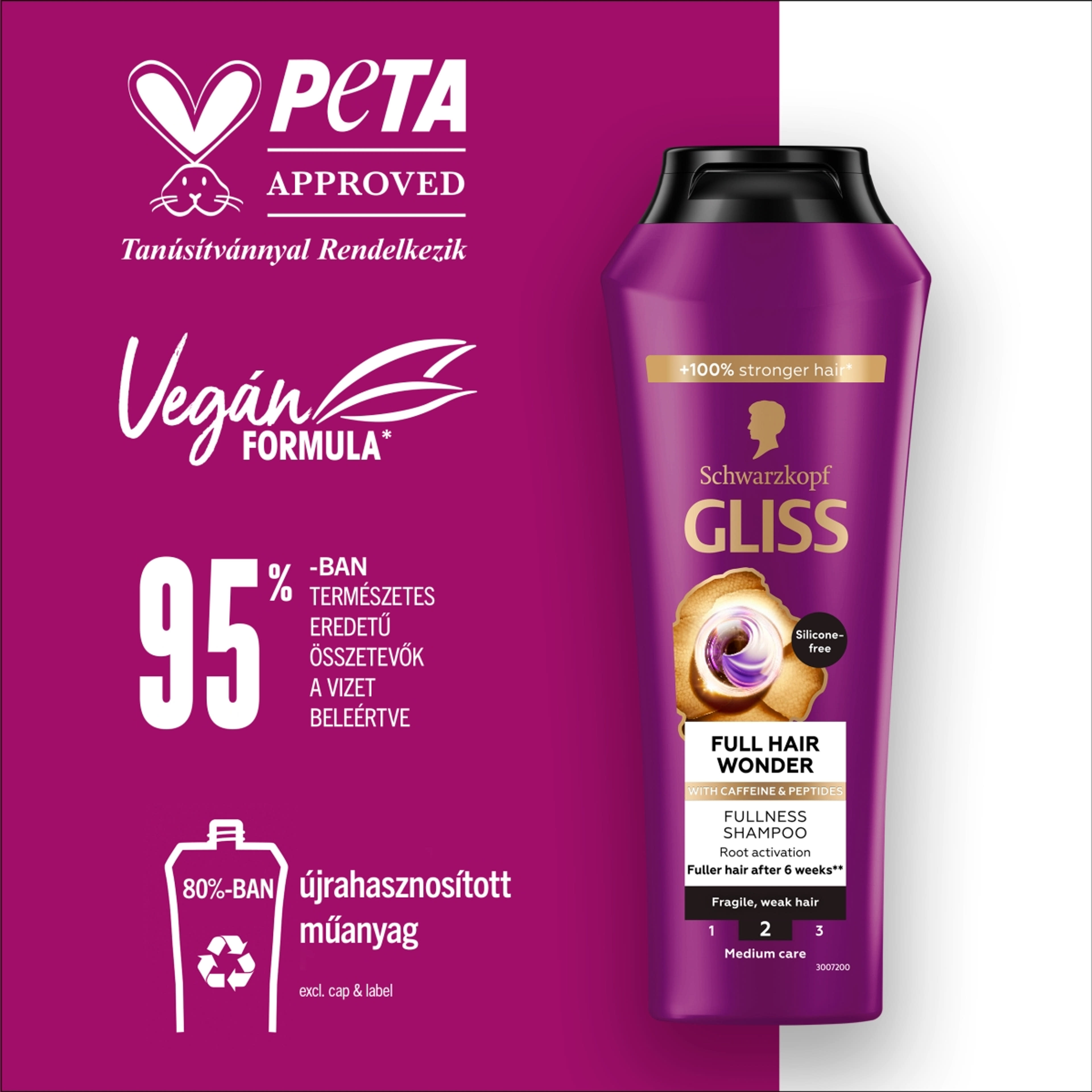 Schwarzkopf Gliss Full Hair Wonder sampon koffeinnel + peptidekkel - 250 ml-5