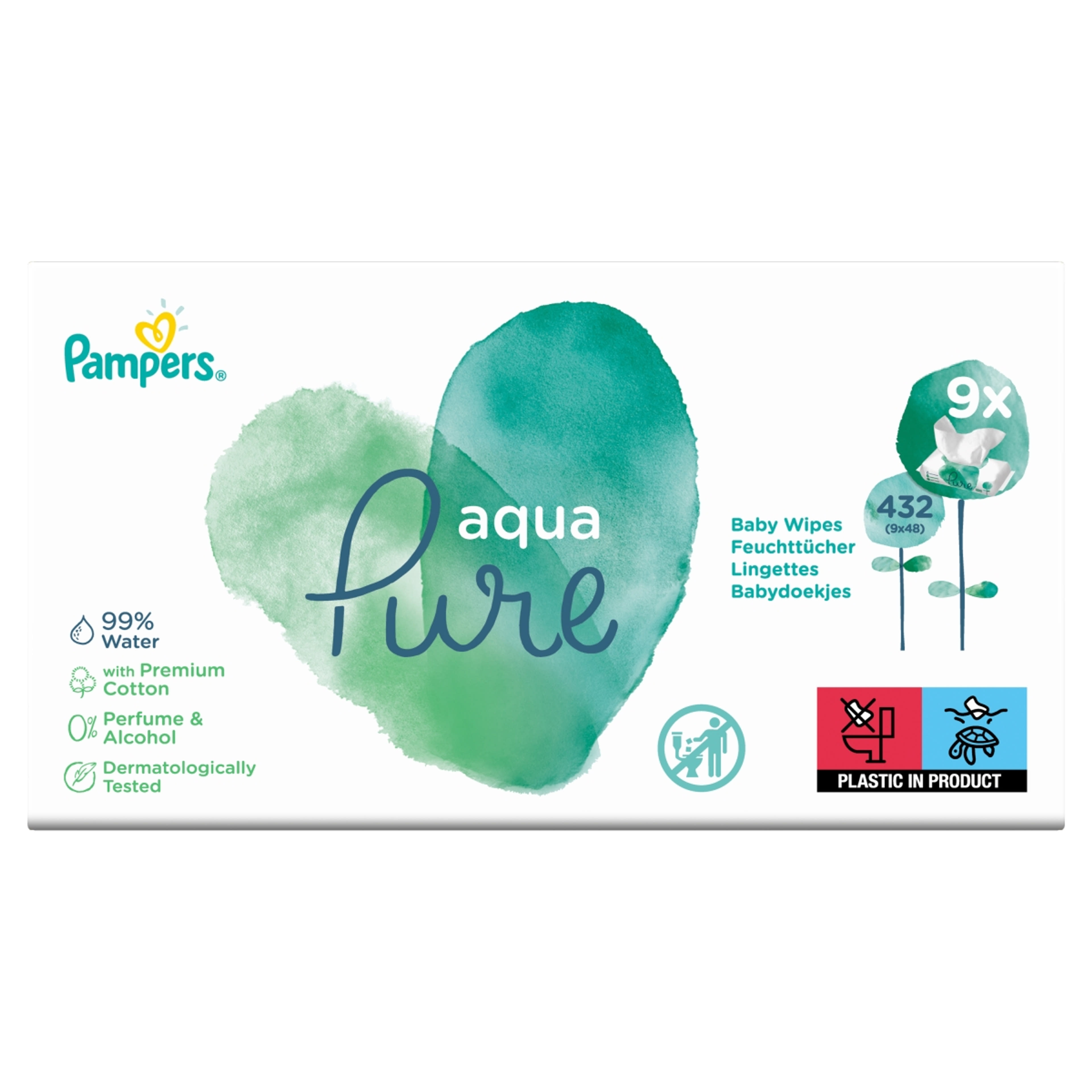 Pampers Aqua Pure törlőkendő (9*48) - 432 db
